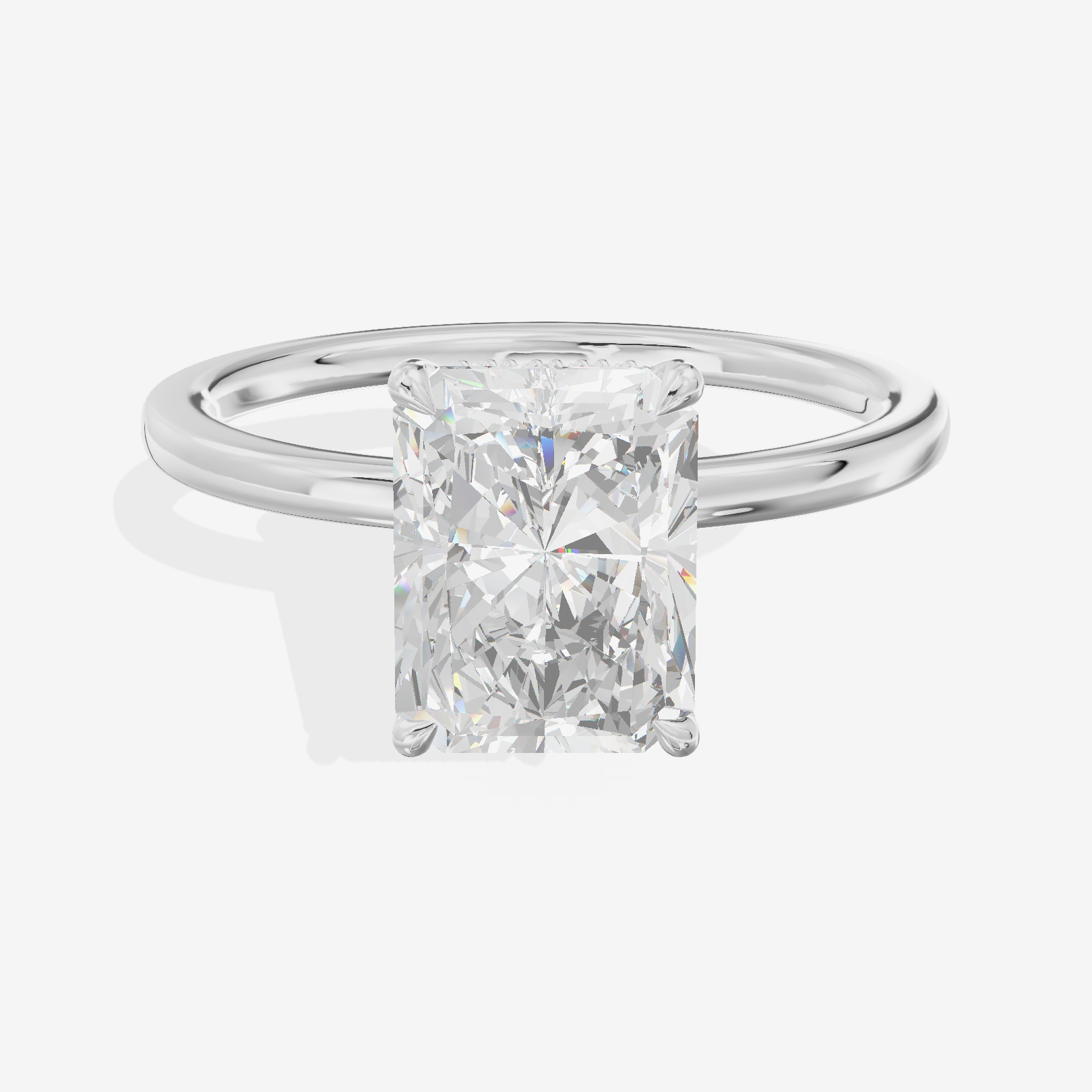 Grand Cherubine Radiant Engagement Ring with Side Stones (1/4 ct. tw.) in 18K White Gold
