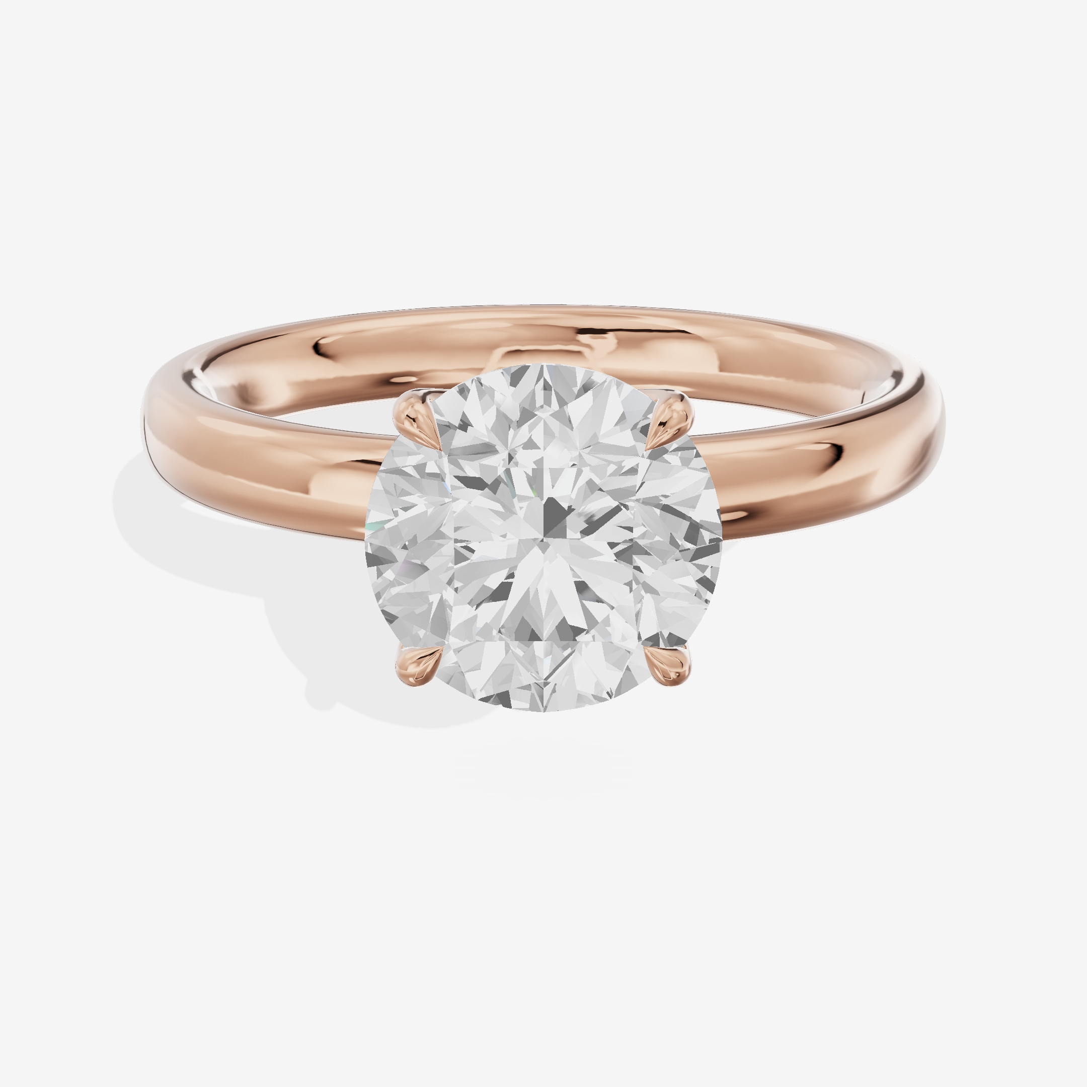 Hallowed Promezza 2.5mm Round Solitaire Engagement Ring in 14K Rose Gold