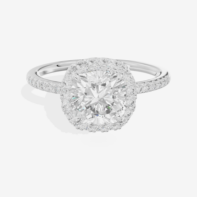 Vowsae Halo Cushion Engagement Ring (1/5 ct. tw.) in 14K White Gold