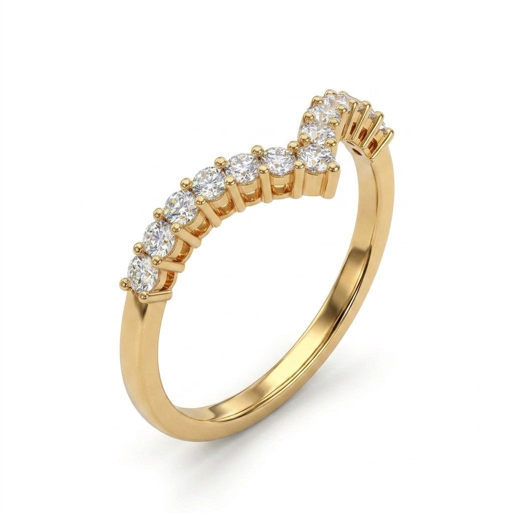Low Profile Round Engagement Ring (1/10 ct. tw.) in 18K Yellow Gold