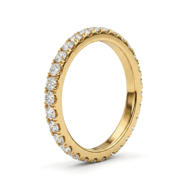 Low Profile Eternity Pavé Round Engagement Ring (1/2 ct. tw.) in 14K Yellow Gold