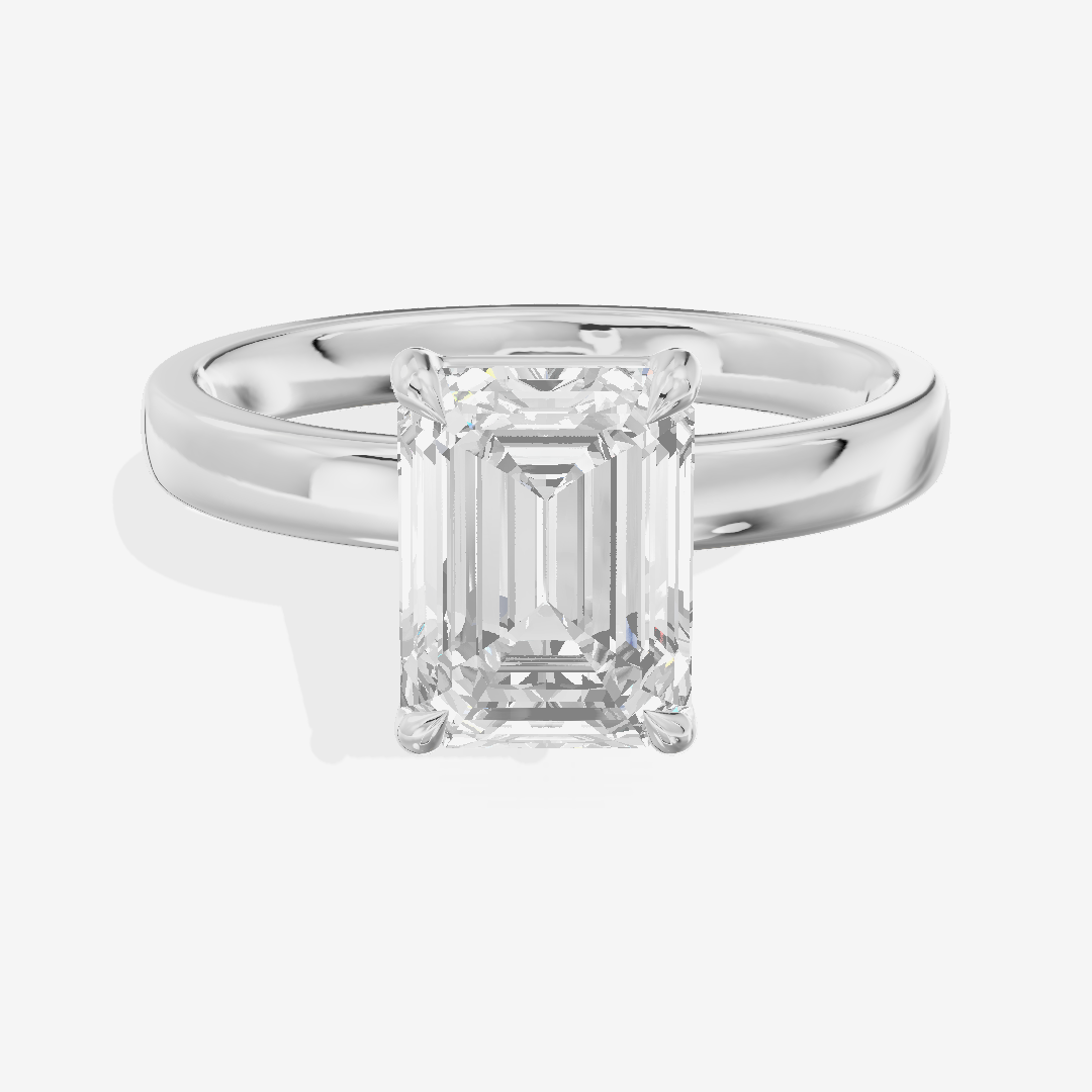 Tender Eversince 2.5mm Emerald Solitaire Engagement Ring in Platinum