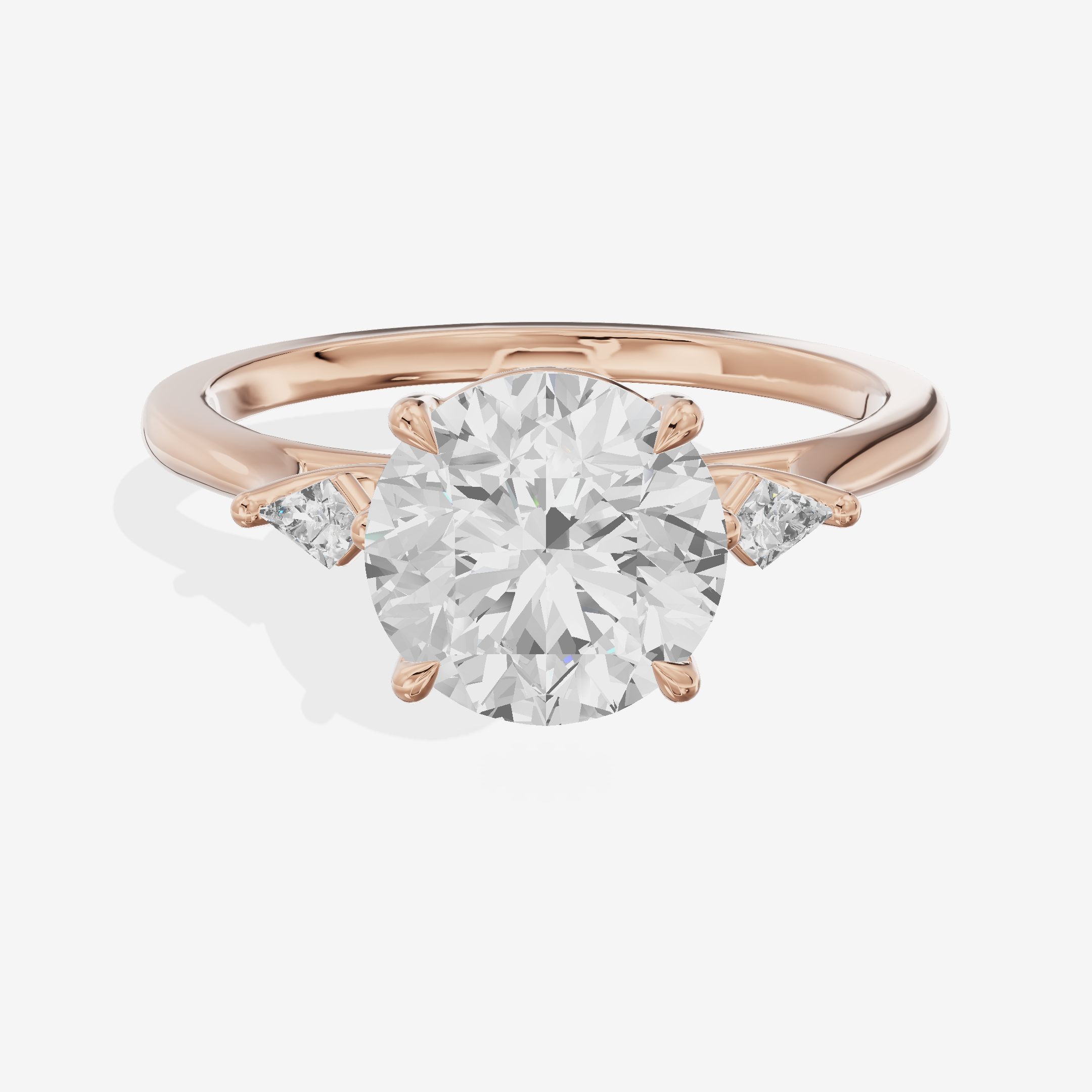Vintage Belovae Round Three Stone Engagement Ring (3/5 ct. tw.) in 14K Rose Gold