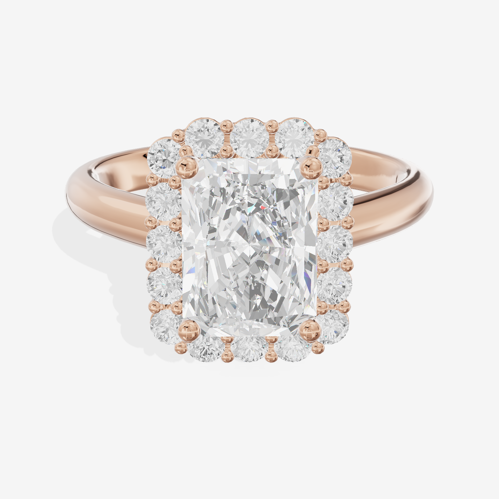 Liviana Radiant Halo Engagement Ring (2/5 ct. tw.) in 18K Rose Gold