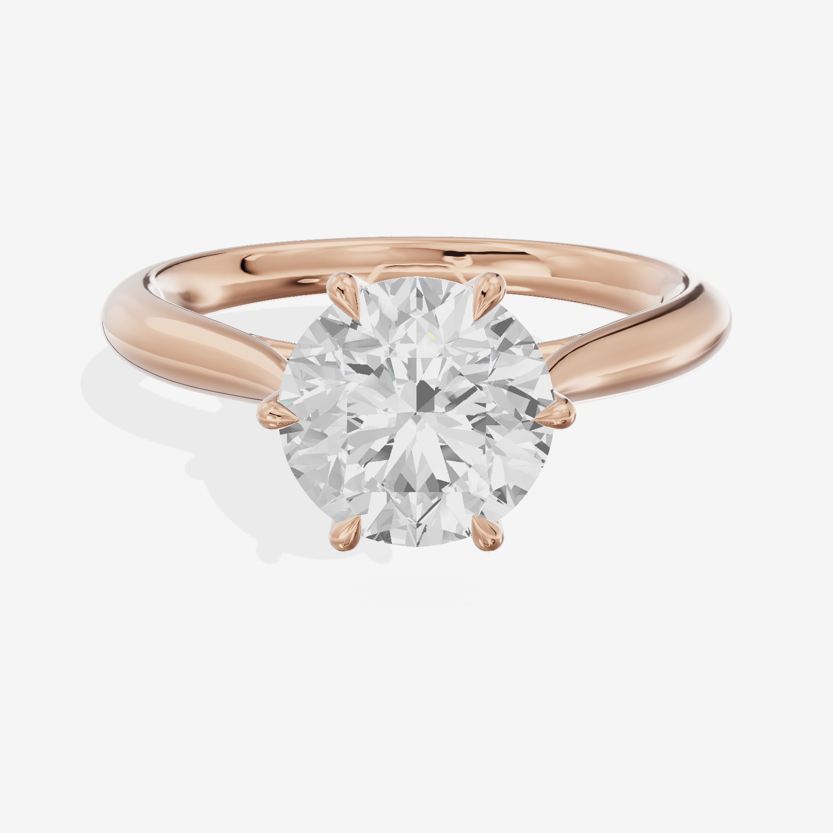 Petite Tender 2mm Round Solitaire Engagement Ring in 14K Rose Gold