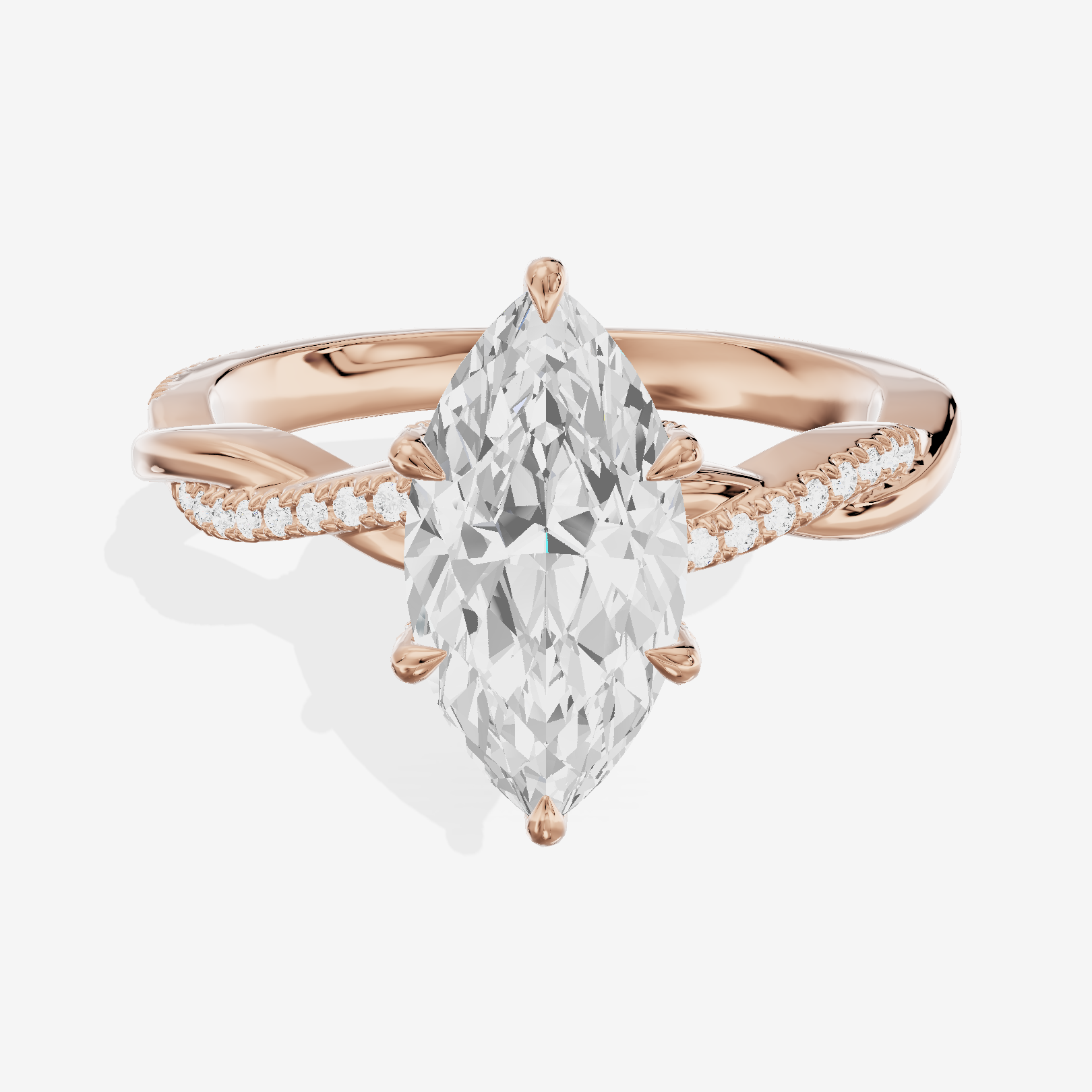 Petite Adorae Marquise Hidden Halo Engagement Ring (1/5 ct. tw.) in 14K Rose Gold