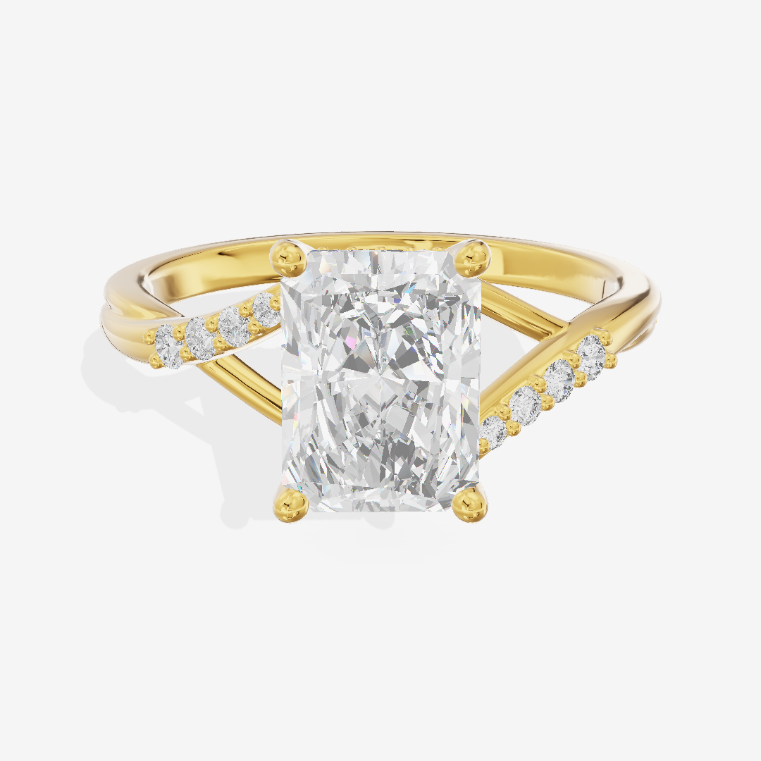 Aimora Hidden Halo Radiant Engagement Ring (1/8 ct. tw.) in 14K Yellow Gold