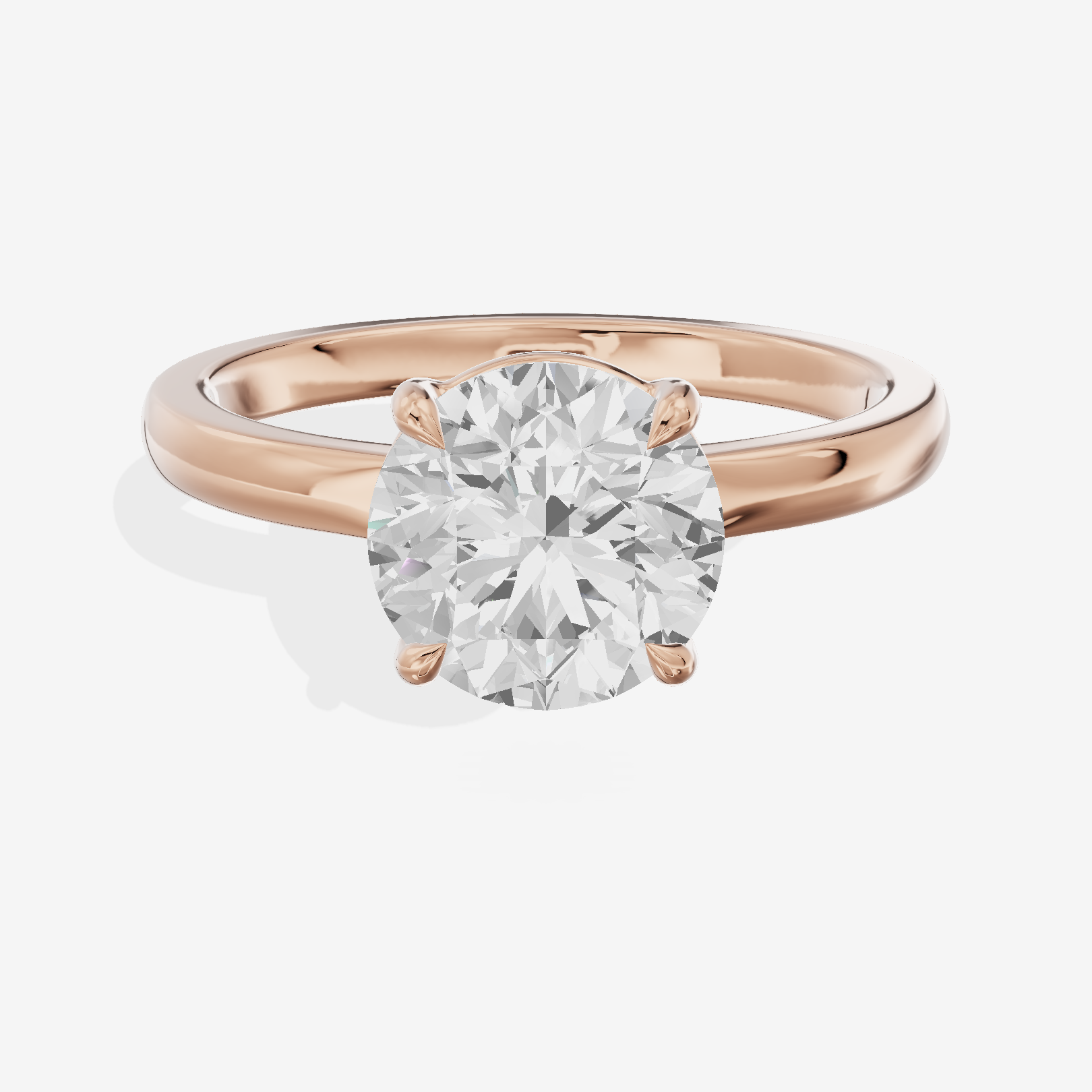 Lumina Ring 2mm Round Solitaire Engagement Ring in 18K Rose Gold