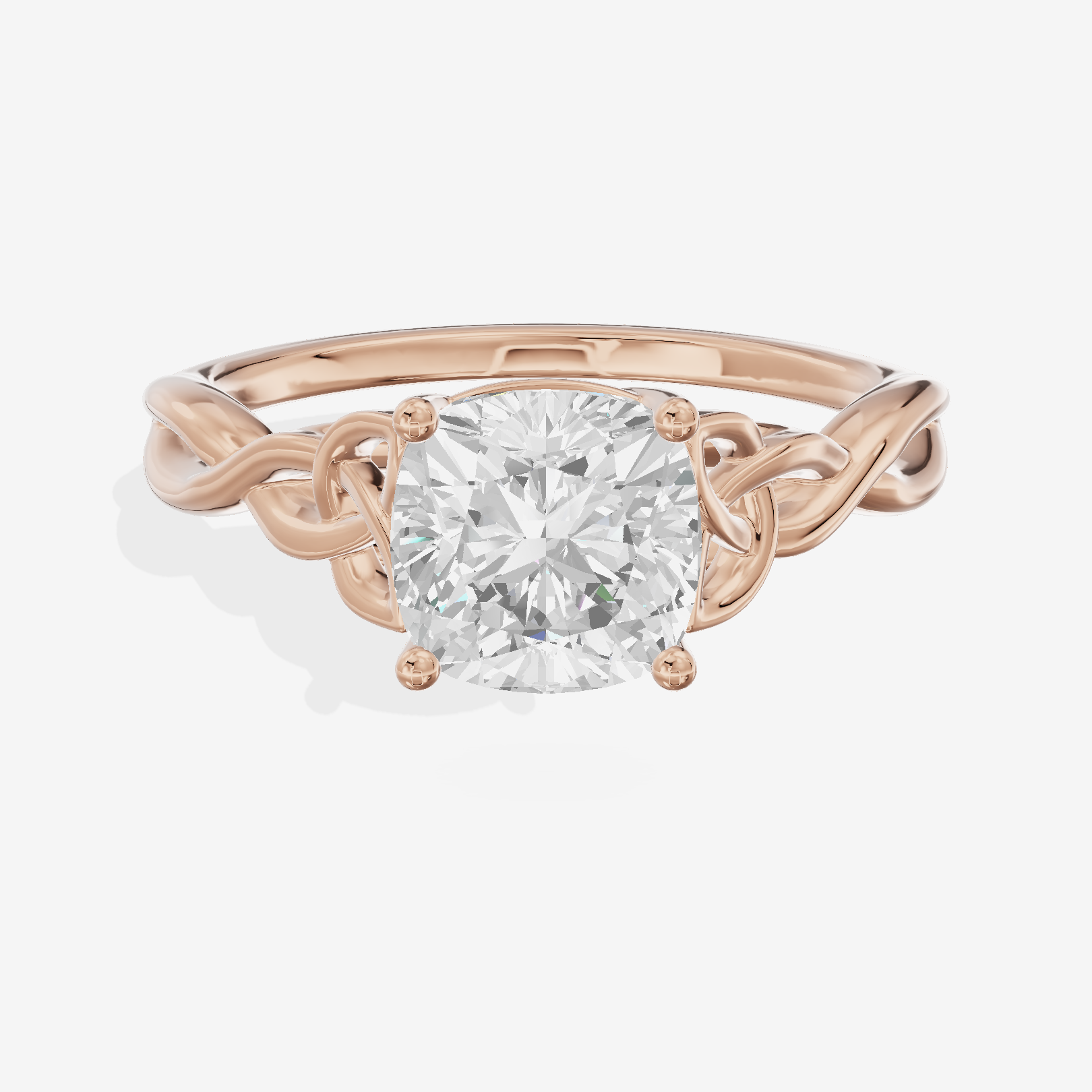 Modern Vowsae 2.5mm Cushion Solitaire Engagement Ring in 14K Rose Gold
