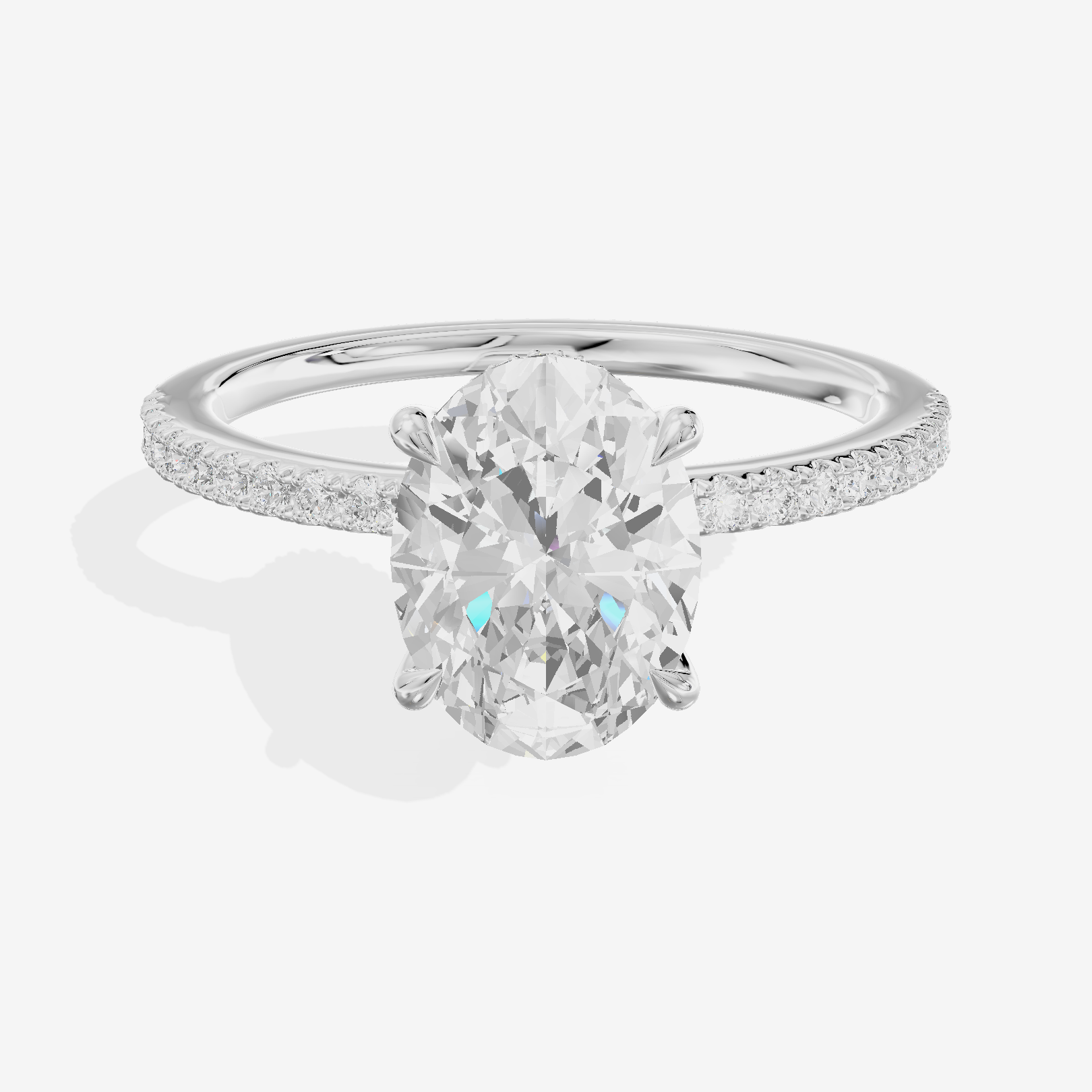 Lateria Hidden Halo Oval Engagement Ring (1/5 ct. tw.) in 14K White Gold