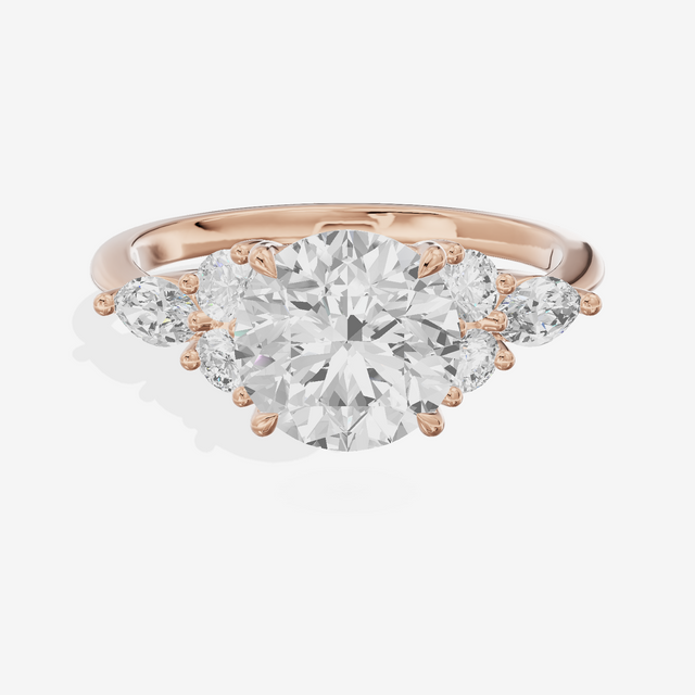 Luxe Vowsae Round Engagement Ring with Side Stones (2/5 ct. tw.) in 18K Rose Gold