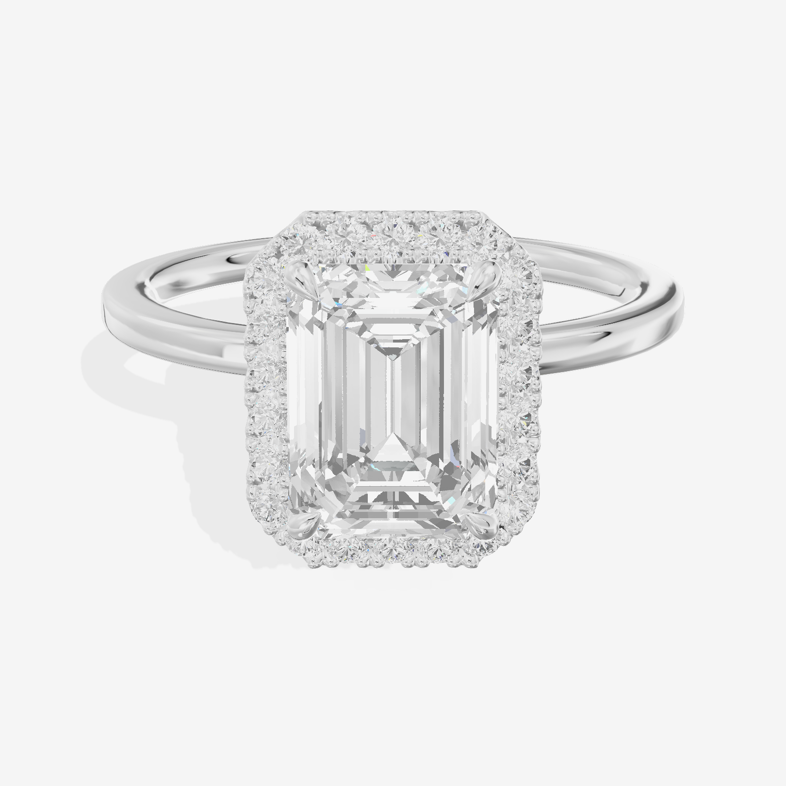 Lumina Halo Ring Emerald Engagement Ring (1/4 ct. tw.) in 14K White Gold