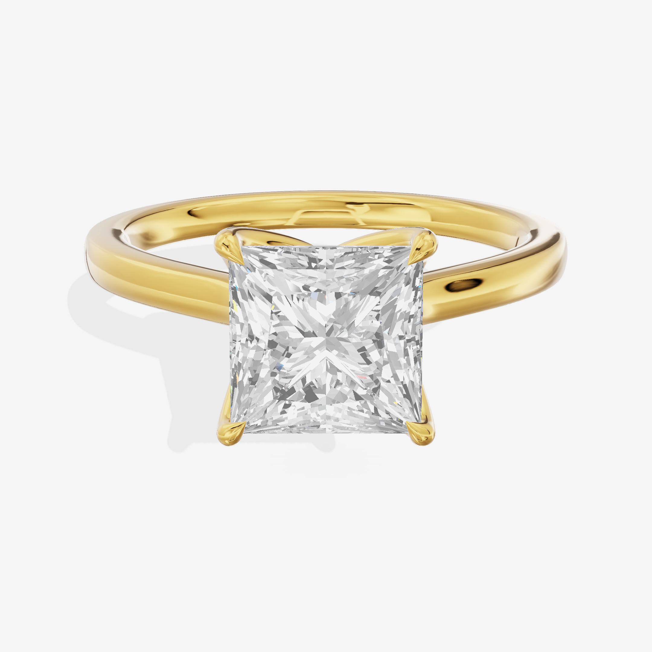Pendulae Ring 1.8mm Princess Solitaire Engagement Ring in 18K Yellow Gold