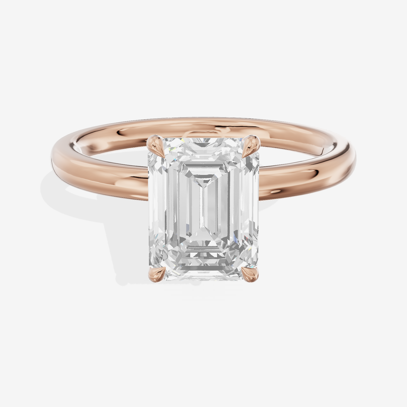 Tensare Halo Emerald Engagement Ring (1/4 ct. tw.) in 18K Rose Gold