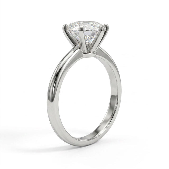 Solitaire Round Engagement Ring (3.27 ct.) in Platinum