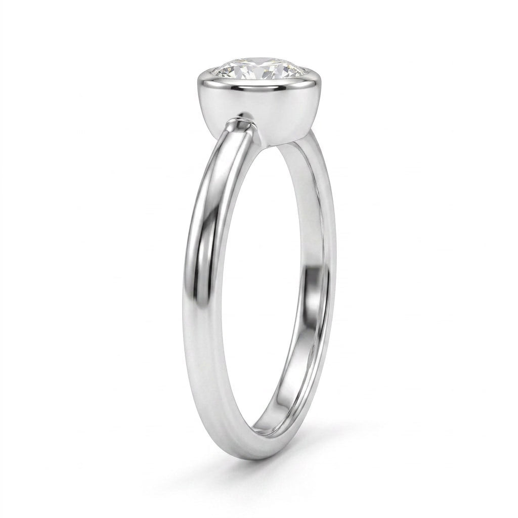 Round Engagement Ring (1.04 ct.) in 18K White Gold