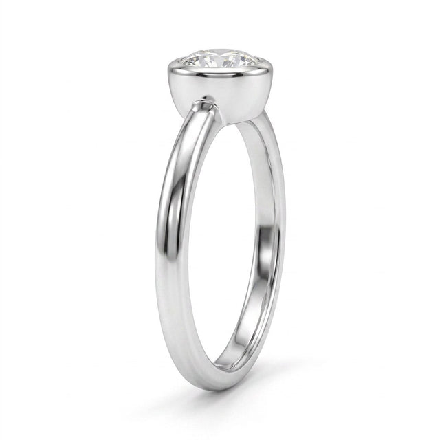 Round Engagement Ring (1.04 ct.) in 18K White Gold