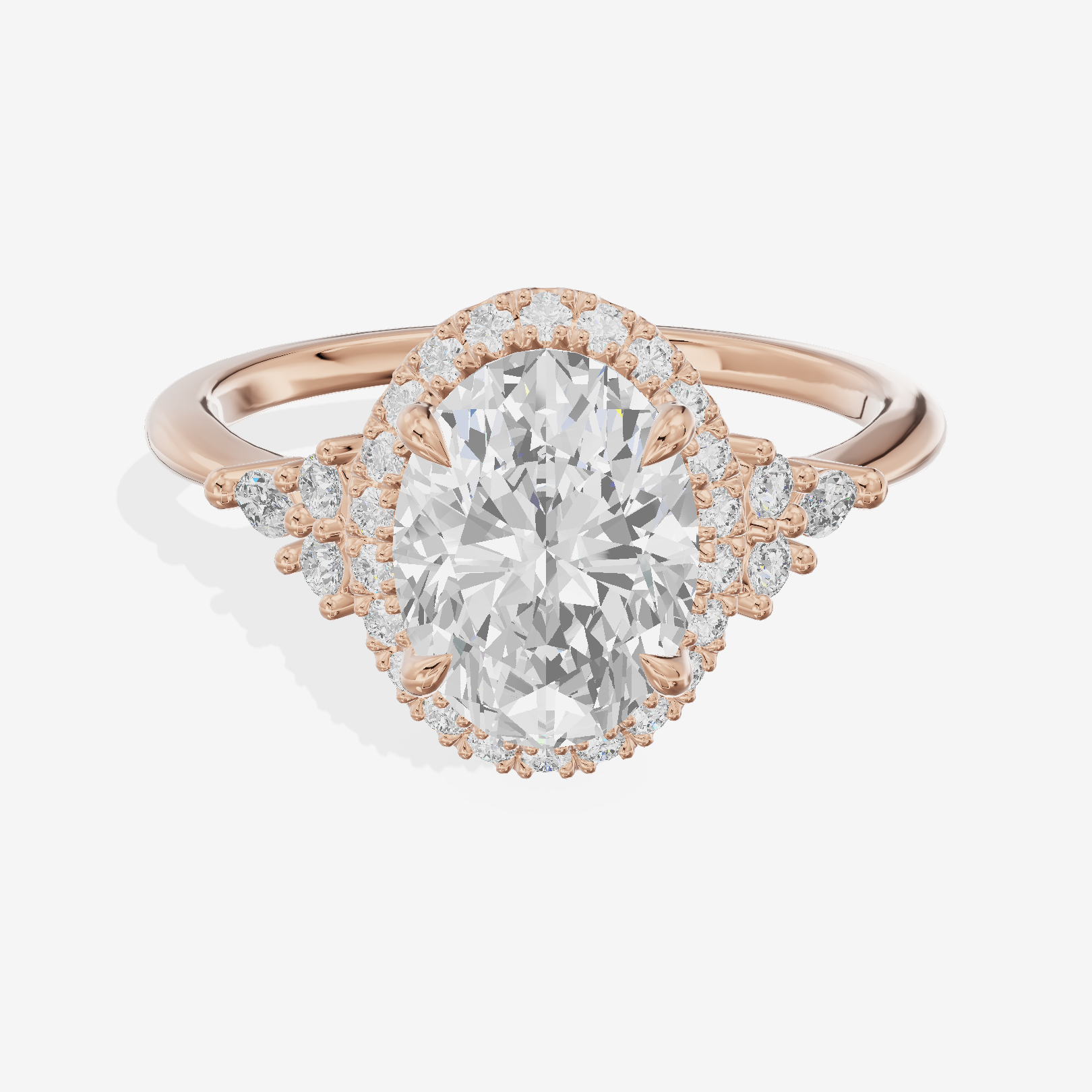 Clusta Halo Oval Engagement Ring (1/2 ct. tw.) in 14K Rose Gold