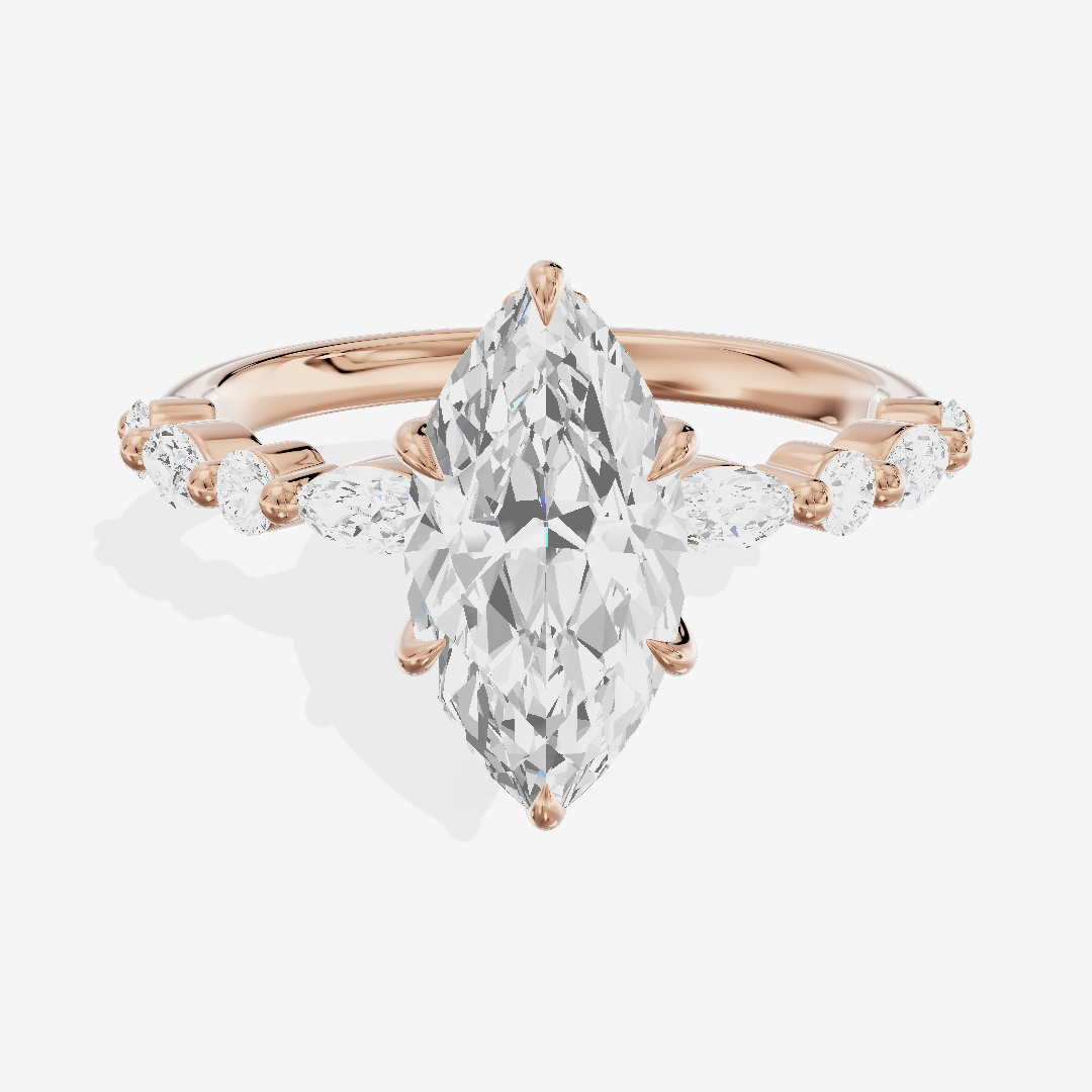 Adorae Pavé Marquise Hidden Halo Engagement Ring (1/3 ct. tw.) in 14K Rose Gold