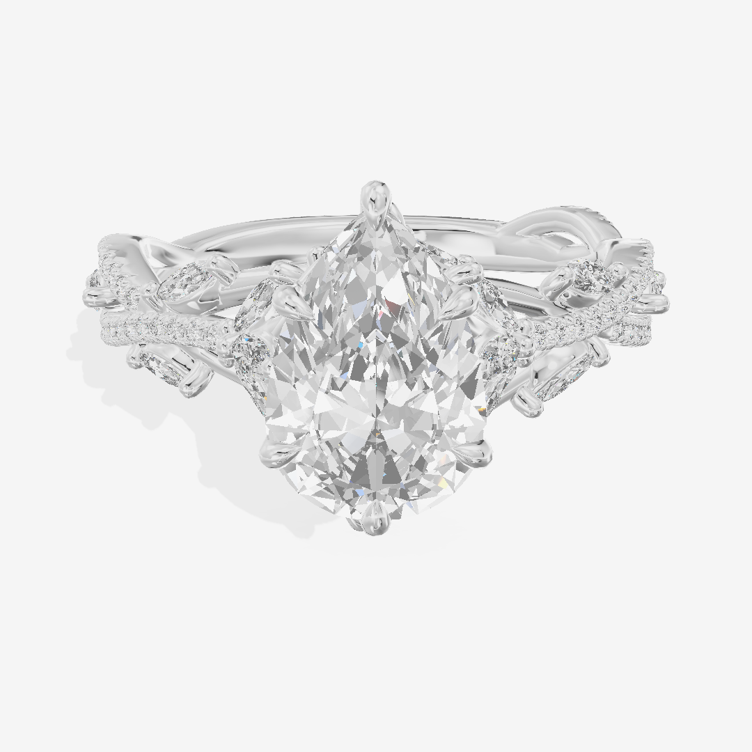 Luxe Promezza Pear Engagement Ring with Side Stones (1/2 ct. tw.) in Platinum