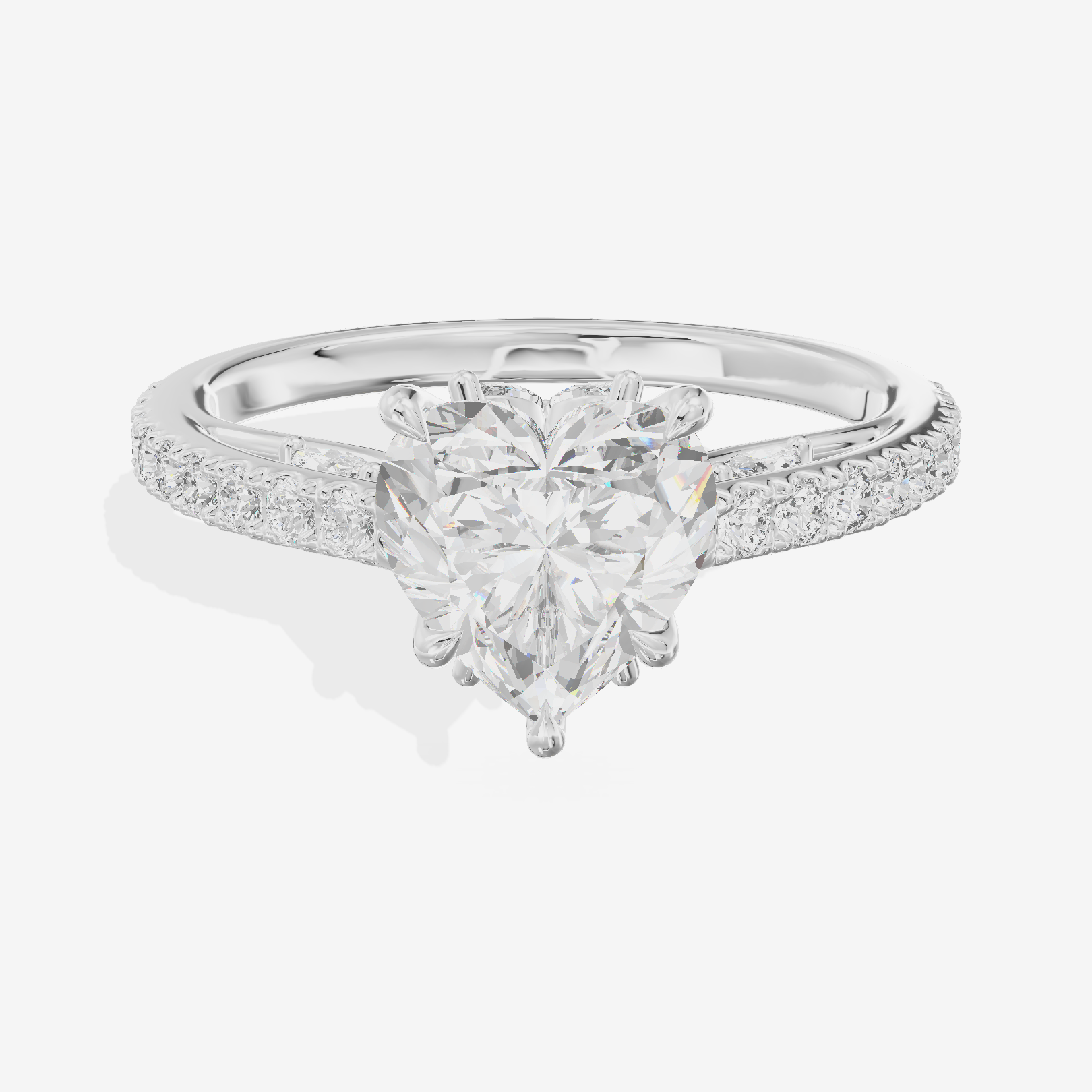 Twine Cathedral 1.8mm Heart Solitaire Engagement Ring (1/2 ct. tw.) in Platinum
