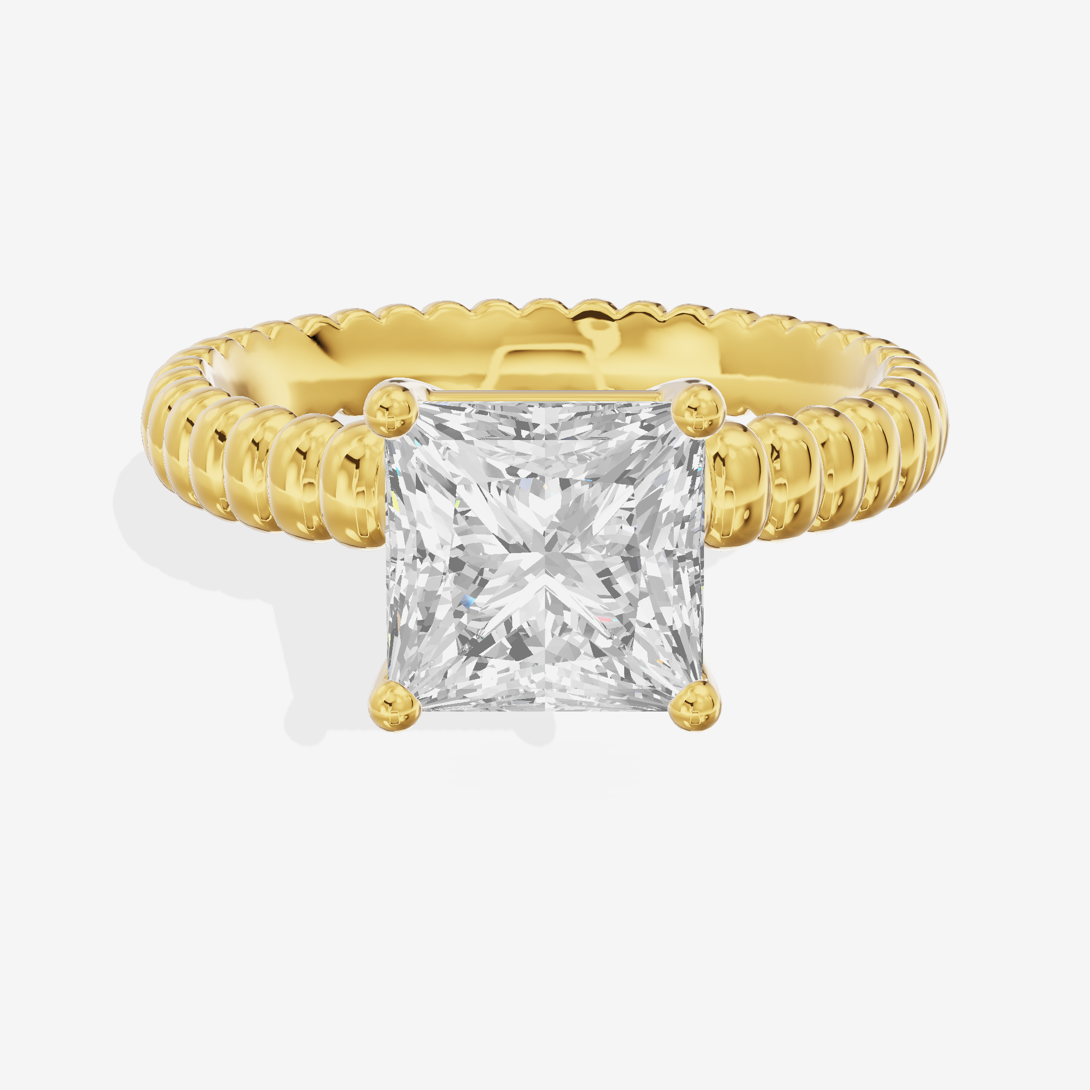Vintage Aimora 1.8mm Princess Solitaire Engagement Ring in 14K Yellow Gold