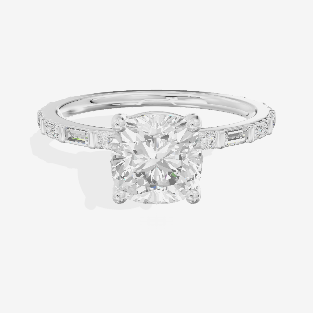 Twine Cathedral 1.8mm Cushion Solitaire Engagement Ring (1/2 ct. tw.) in Platinum
