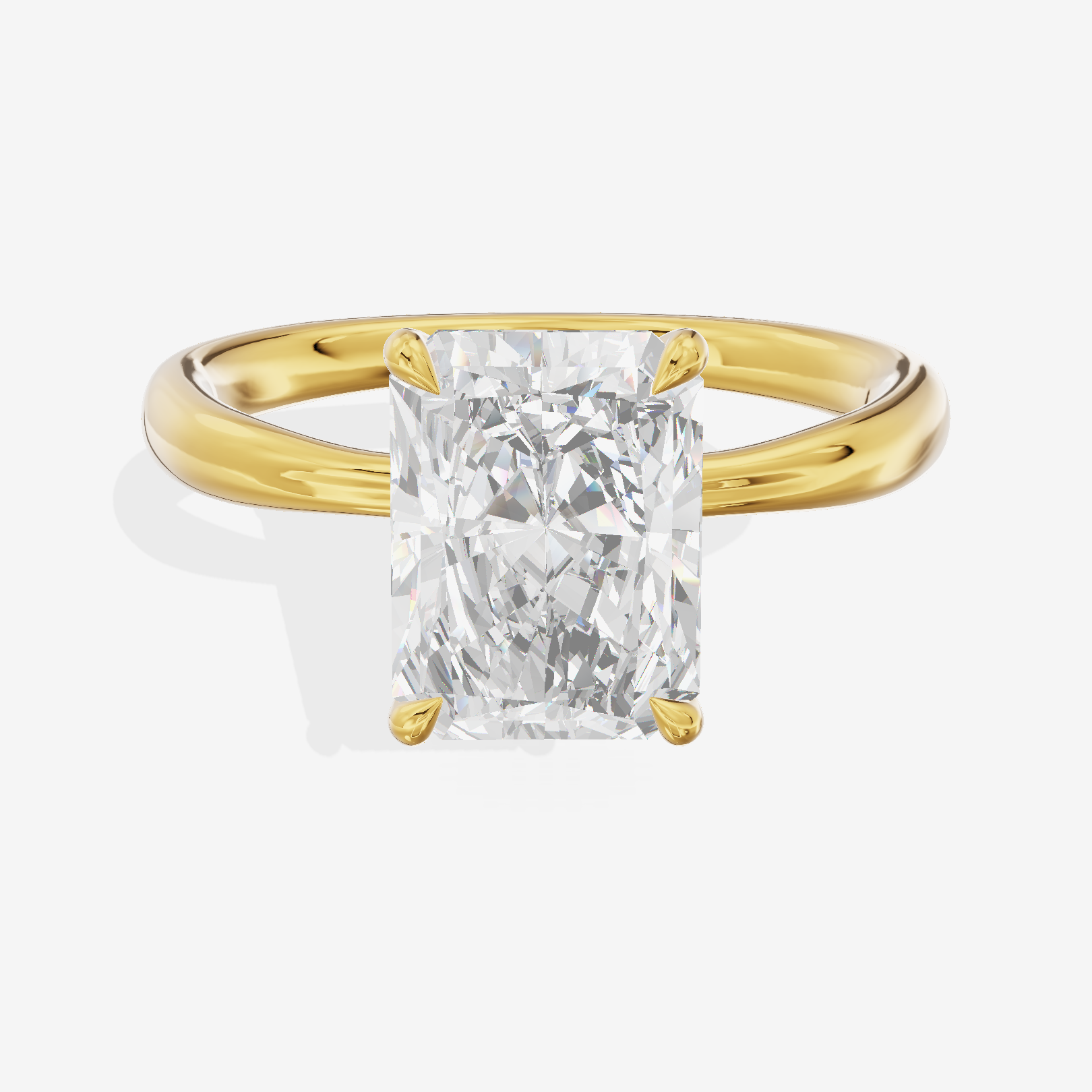 Classic Aimora 2.7mm Radiant Solitaire Engagement Ring in 14K Yellow Gold
