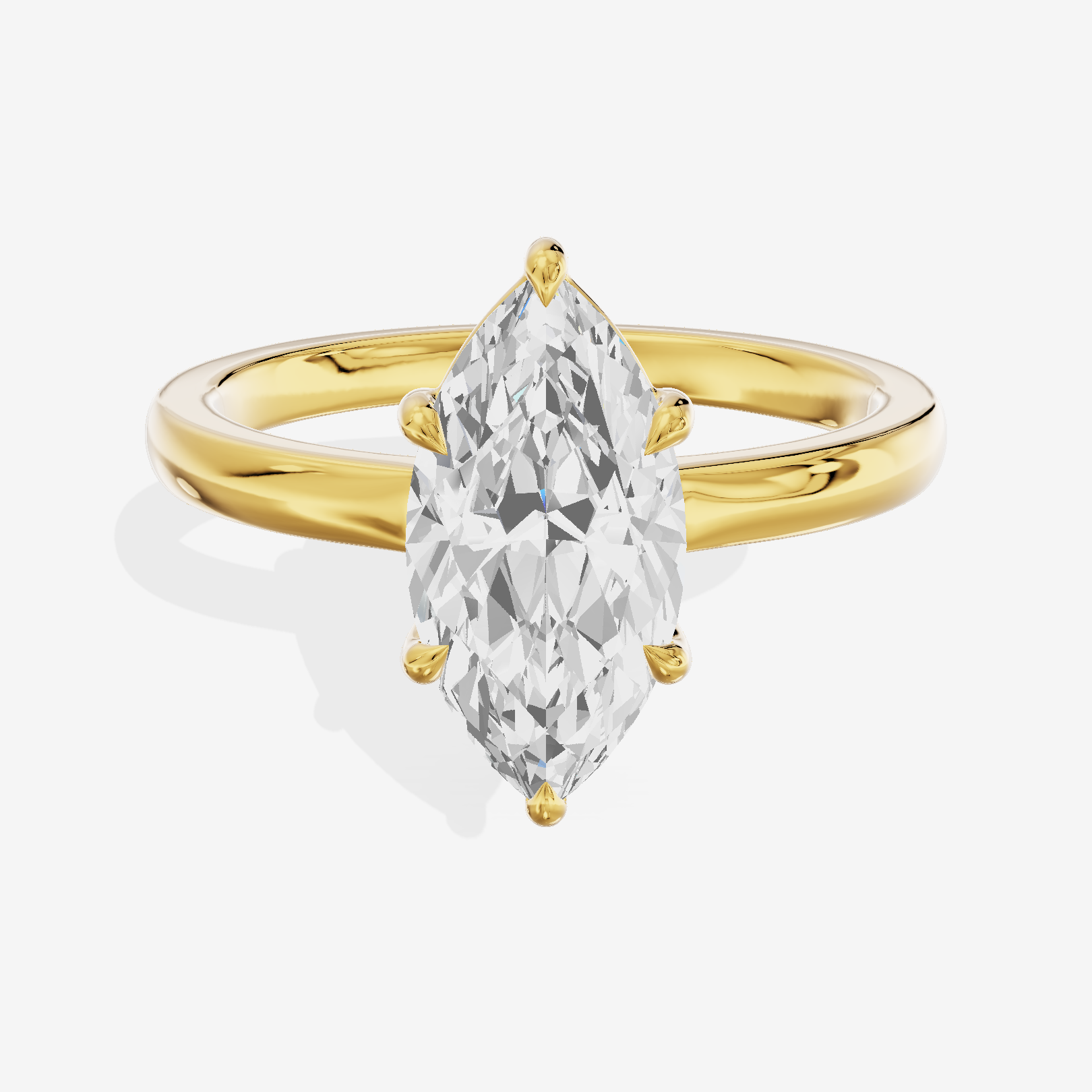Lumina Ring 2mm Marquise Solitaire Engagement Ring in 14K Yellow Gold