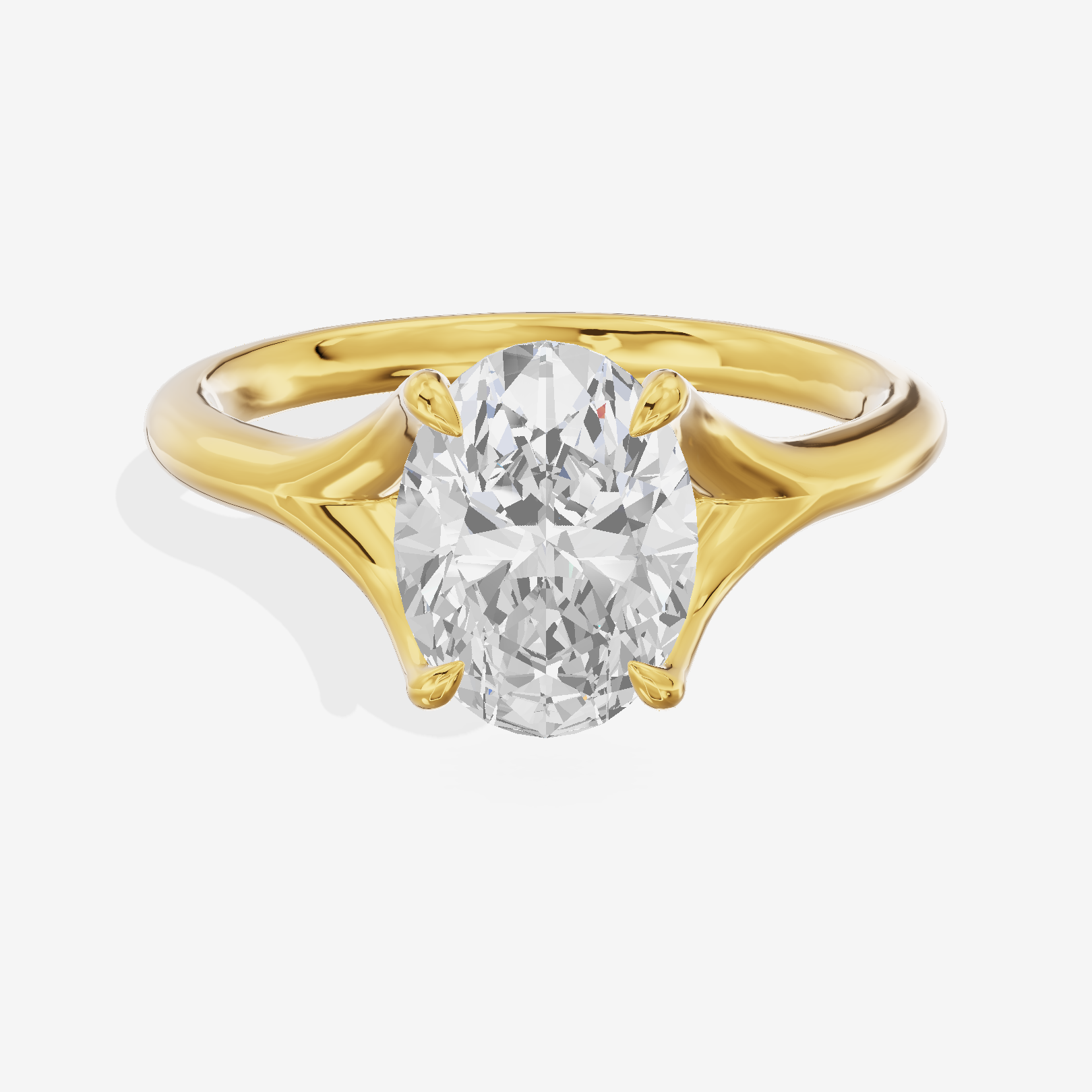 One of One Grand 3mm Oval Solitaire Engagement Ring (1/3 ct. tw.) in 14K Yellow Gold