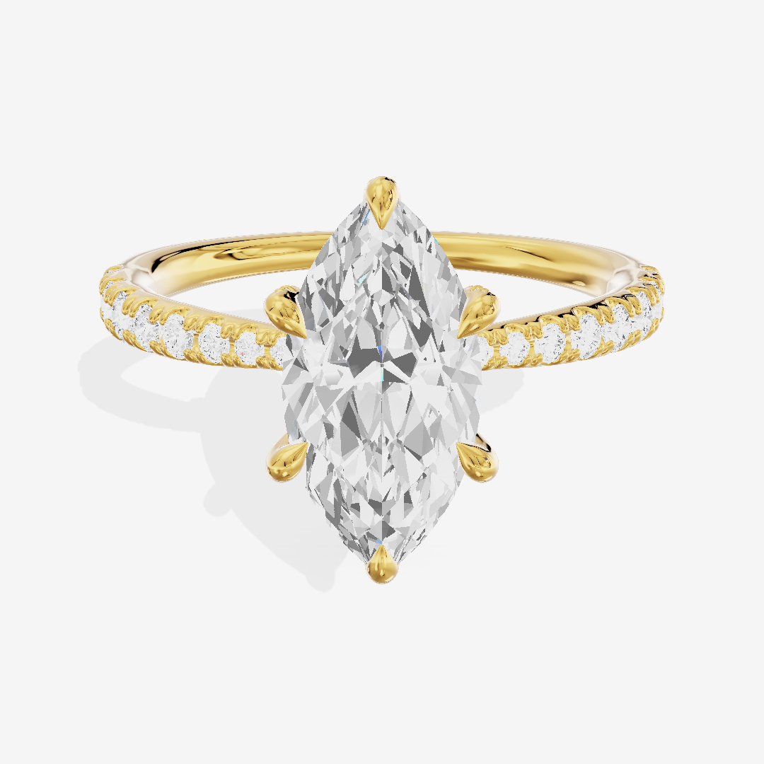 Lumera Marquise Engagement Ring with Side Stones (1/3 ct. tw.) in 18K Yellow Gold