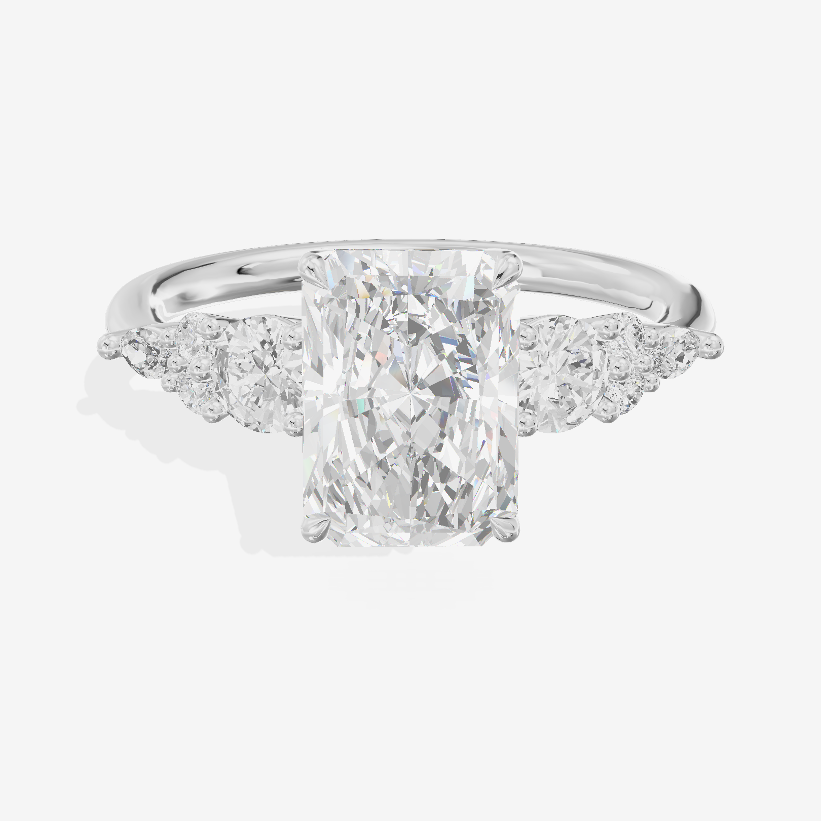 Triade Eternity Radiant Three Stone Engagement Ring (2/5 ct. tw.) in Platinum