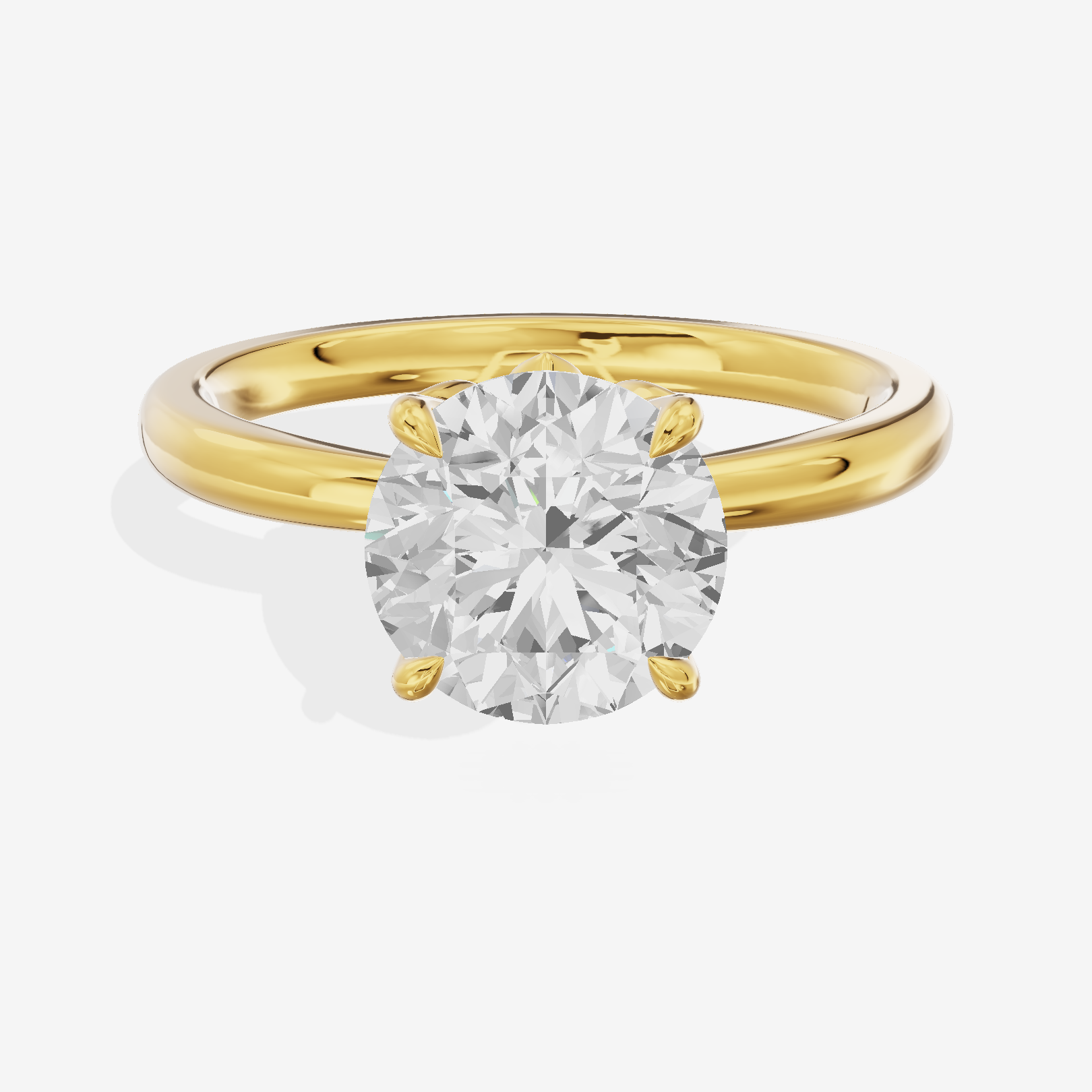 Eversince Solitaire 2mm Round Engagement Ring in 14K Yellow Gold