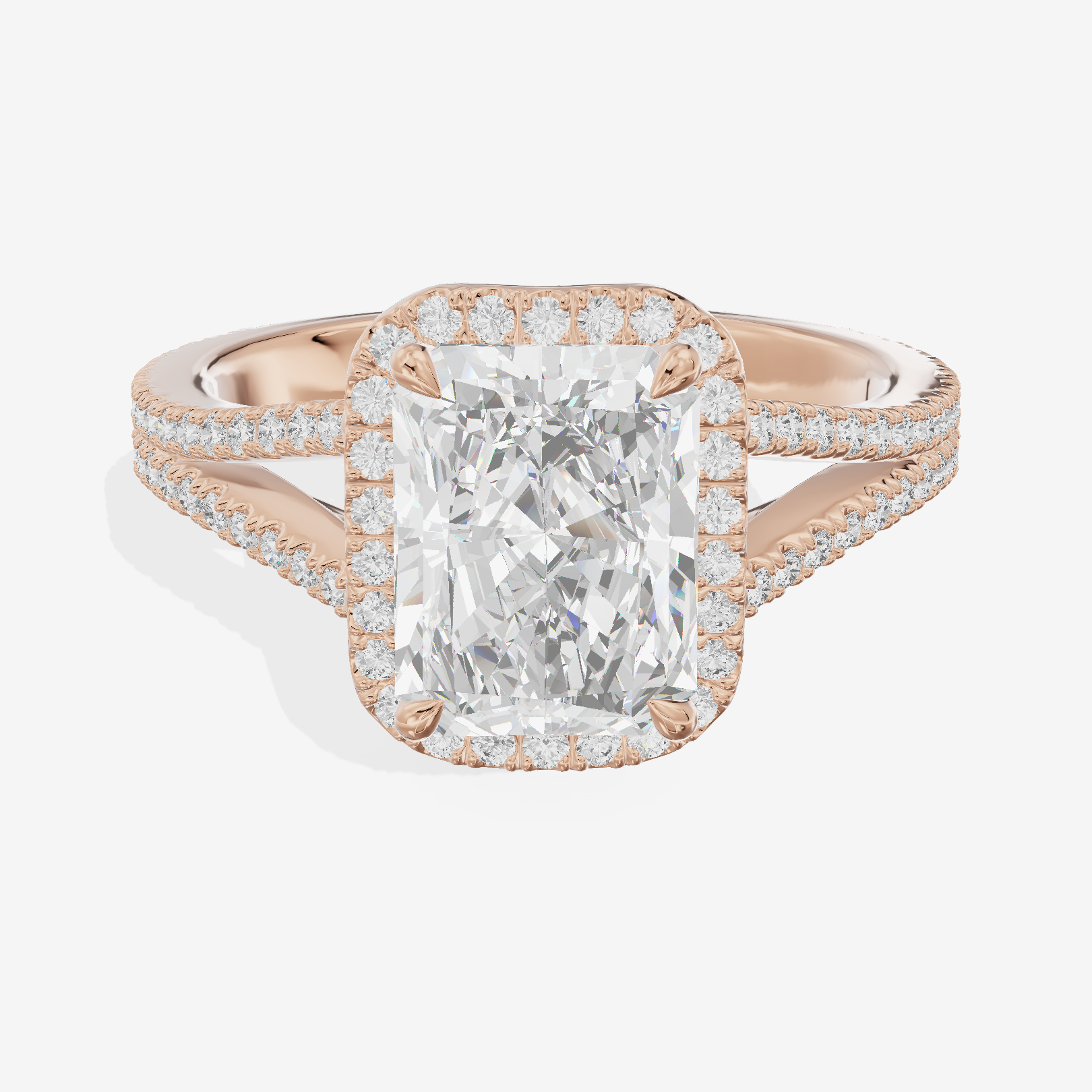 Vintage Adorae Radiant Hidden Halo Engagement Ring (2/5 ct. tw.) in 14K Rose Gold