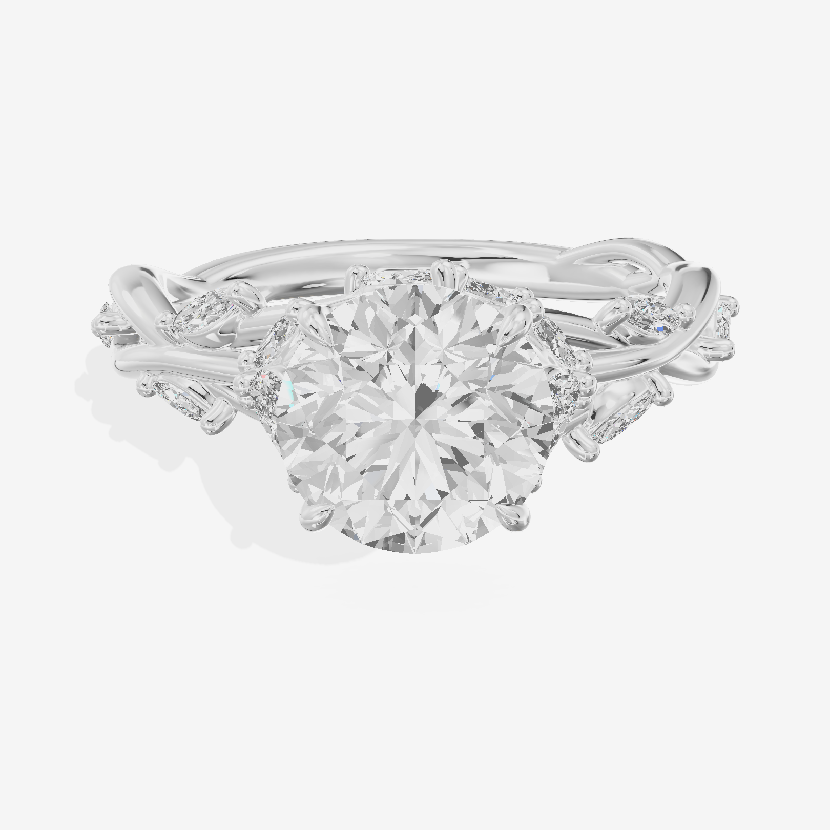 Twine Pavé Round Twisted Engagement Ring (1/2 ct. tw.) in Platinum
