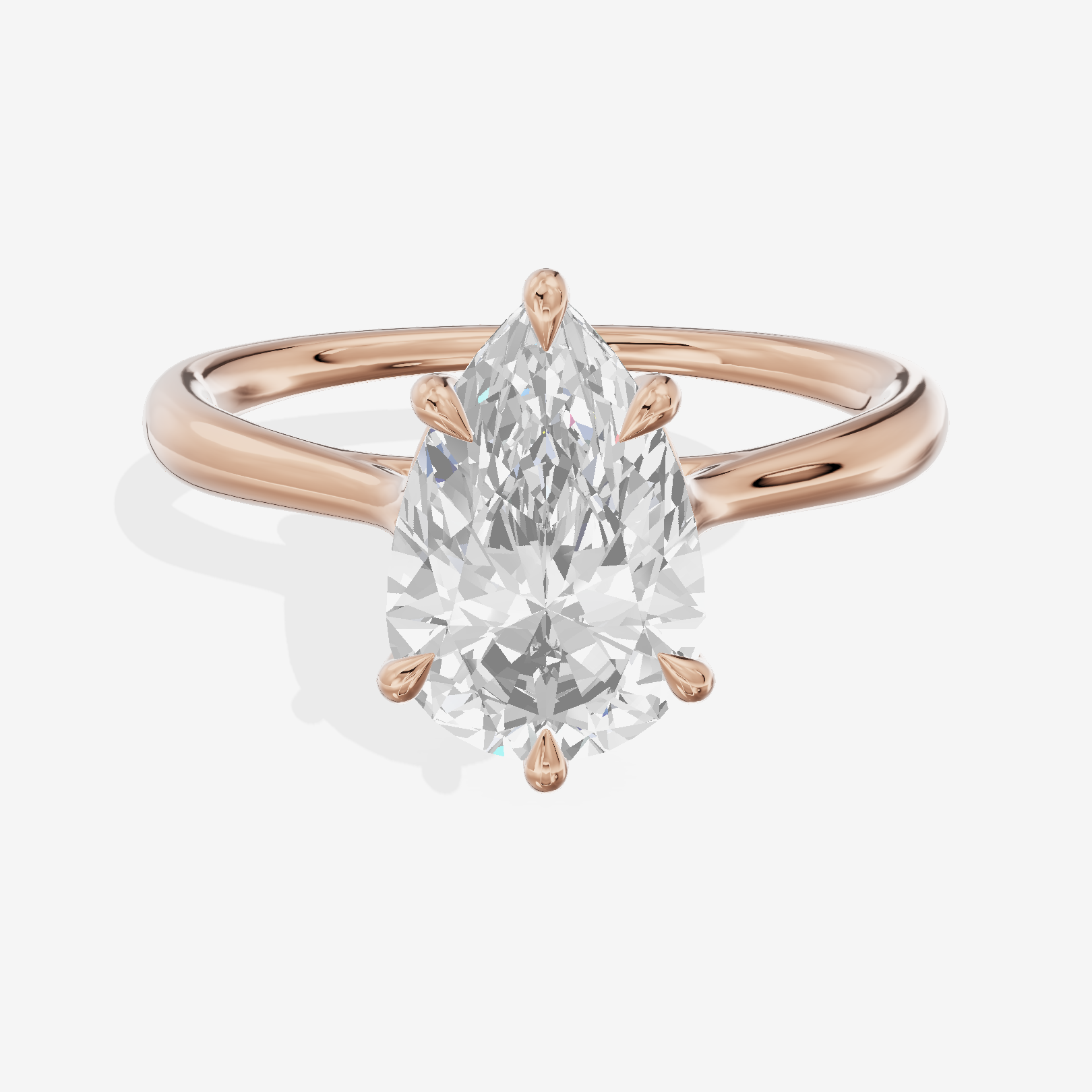 Mayrelle 2mm Pear Solitaire Engagement Ring in 14K Rose Gold