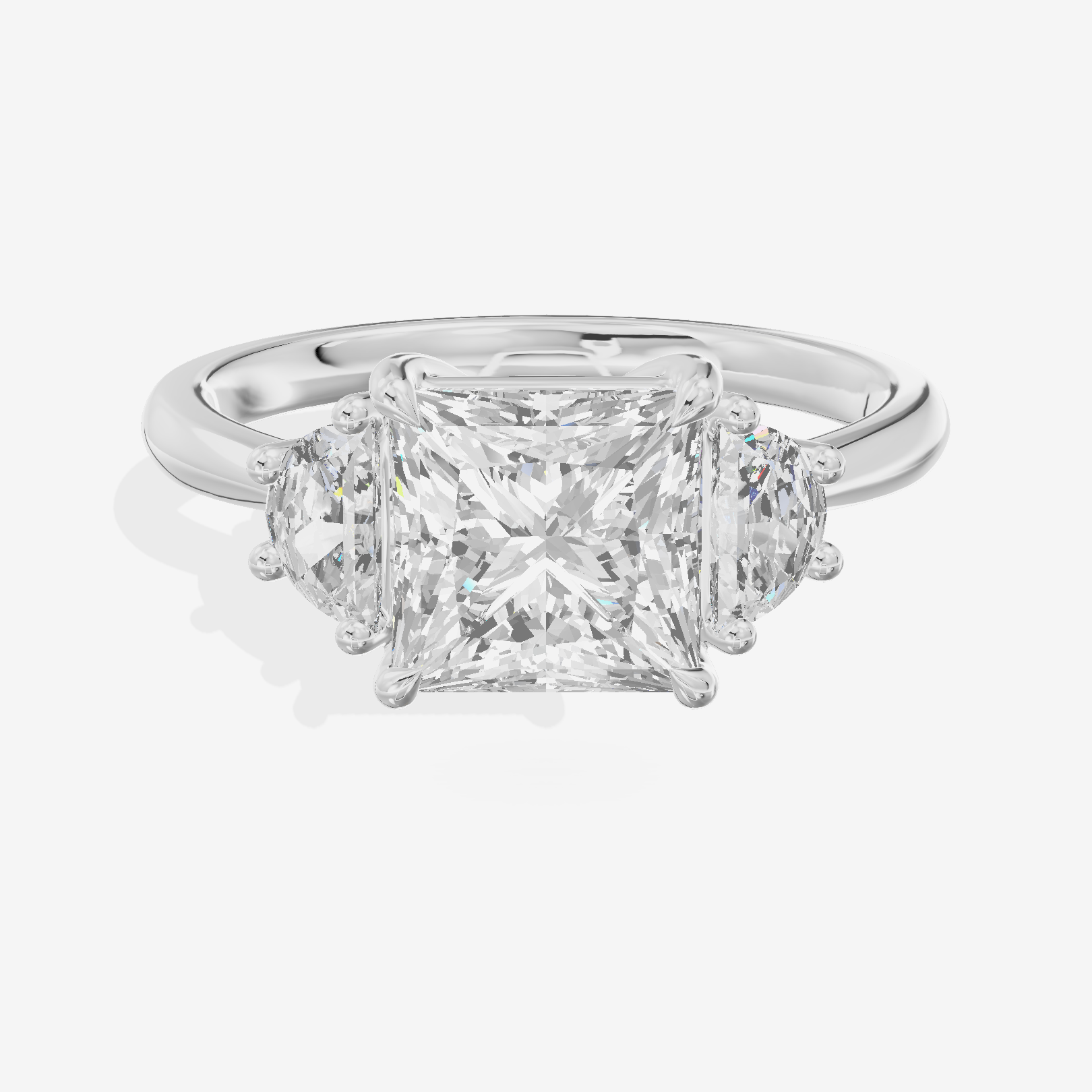 Petite Belovae Princess Three Stone Engagement Ring (1/2 ct. tw.) in Platinum