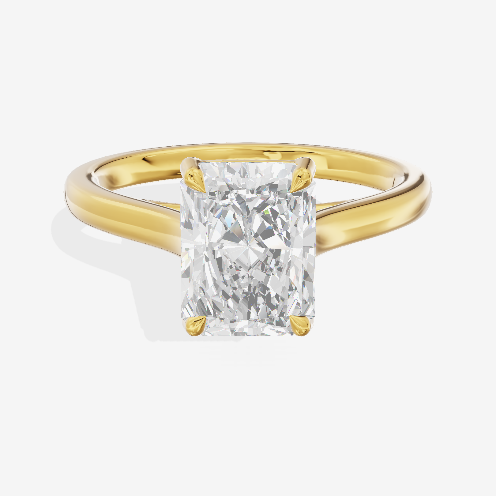Whispered Coeurine 2mm Radiant Solitaire Engagement Ring in 14K Yellow Gold