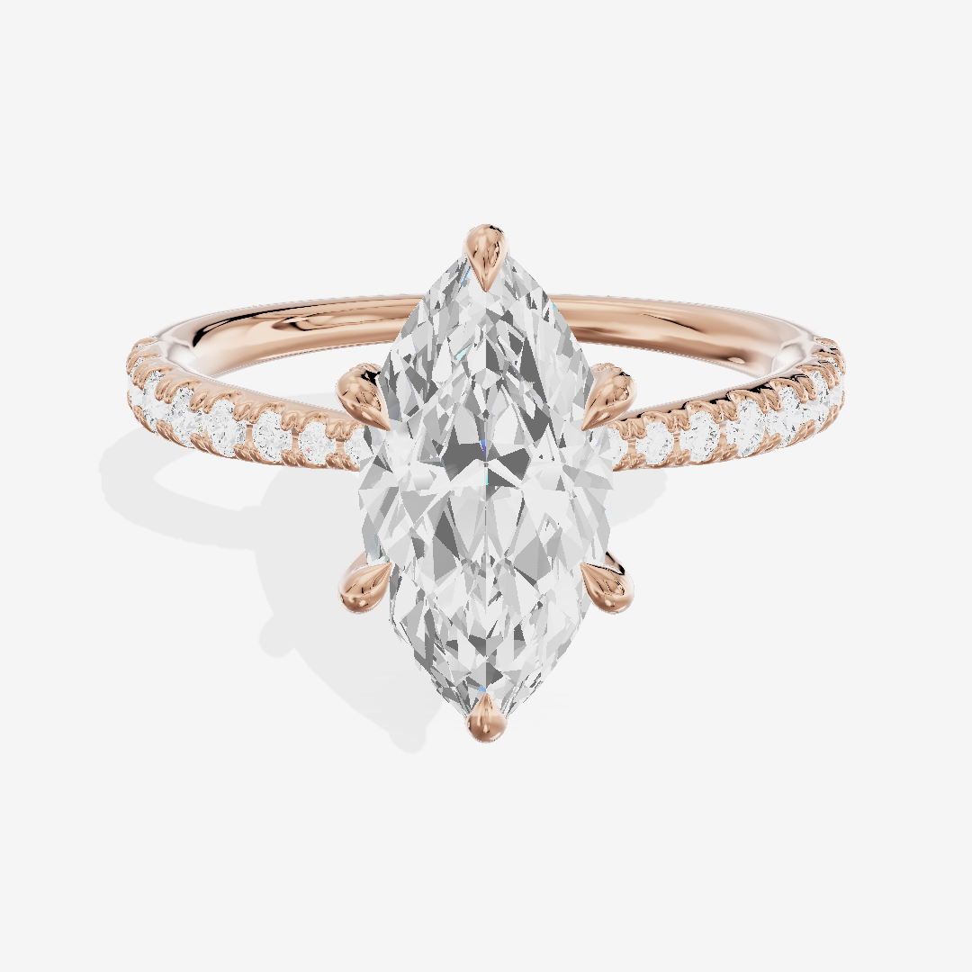 Lumera Marquise Engagement Ring with Side Stones (1/3 ct. tw.) in 14K Rose Gold