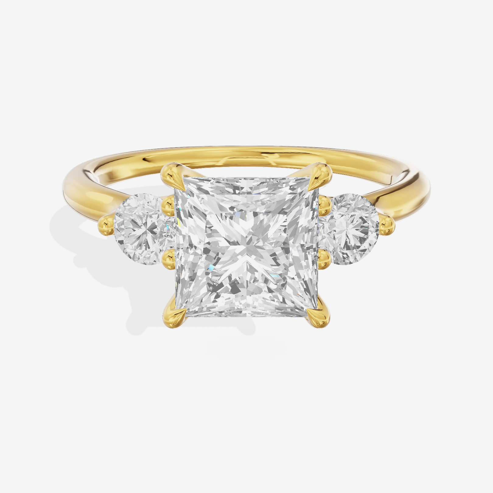 Triade Anniversary Anniversary Princess Three Stone Engagement Ring (1/2 ct. tw.) in 18K Yellow Gold