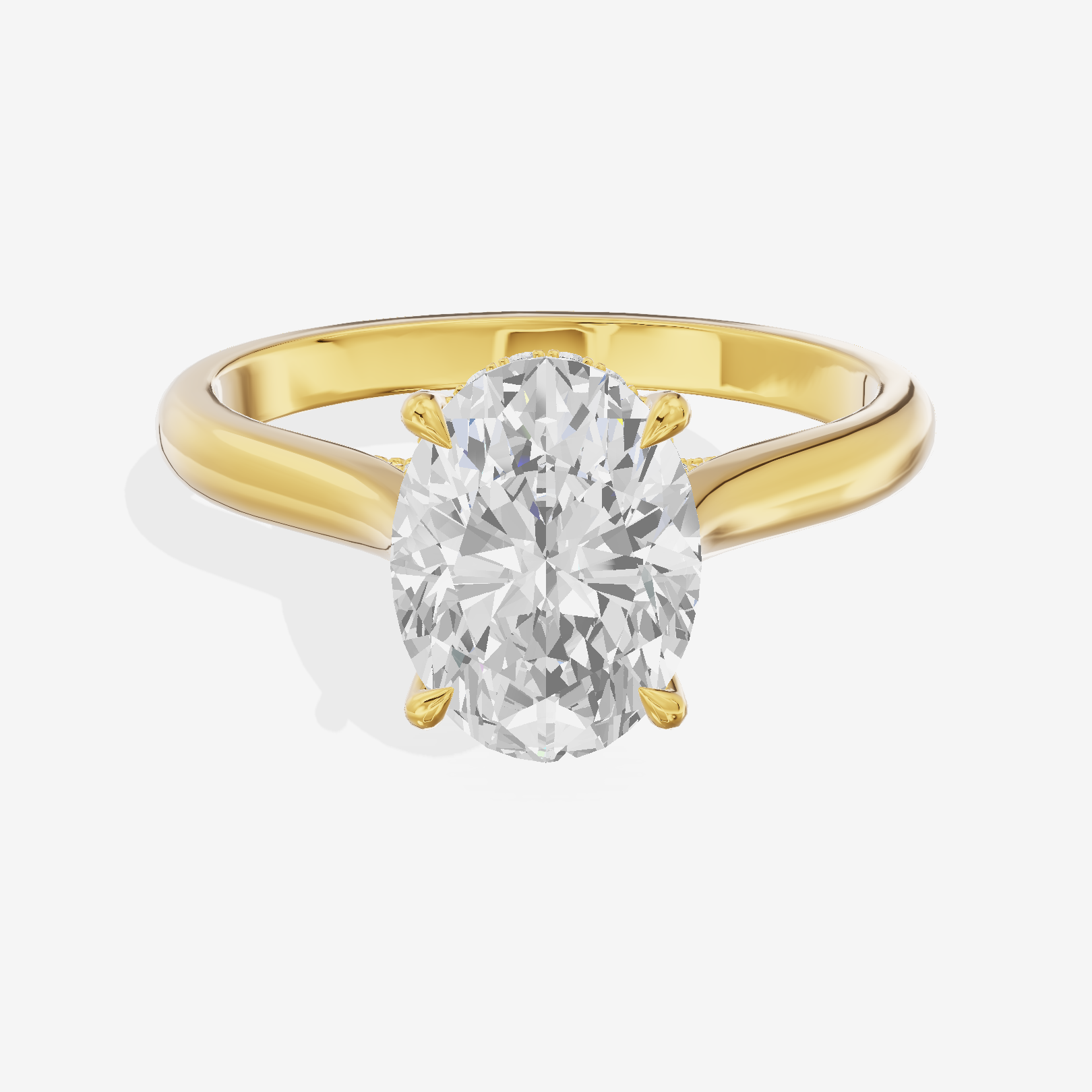 Grand Heartline Oval Engagement Ring with Side Stones (3/4 ct. tw.) in 14K Yellow Gold