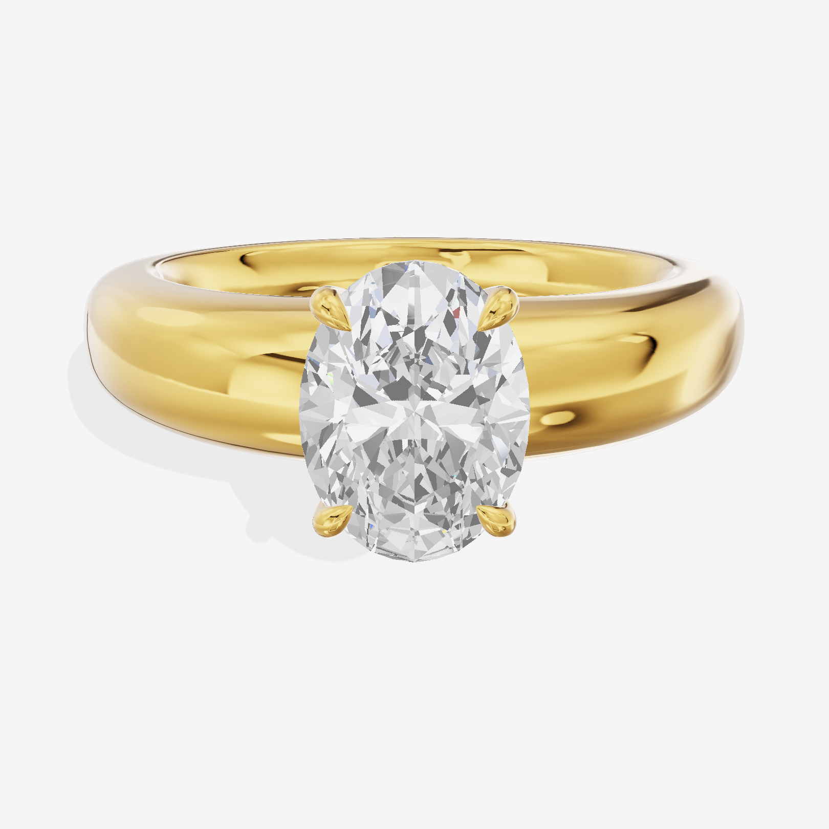 Whispered Adorae 5mm Oval Solitaire Engagement Ring in 14K Yellow Gold