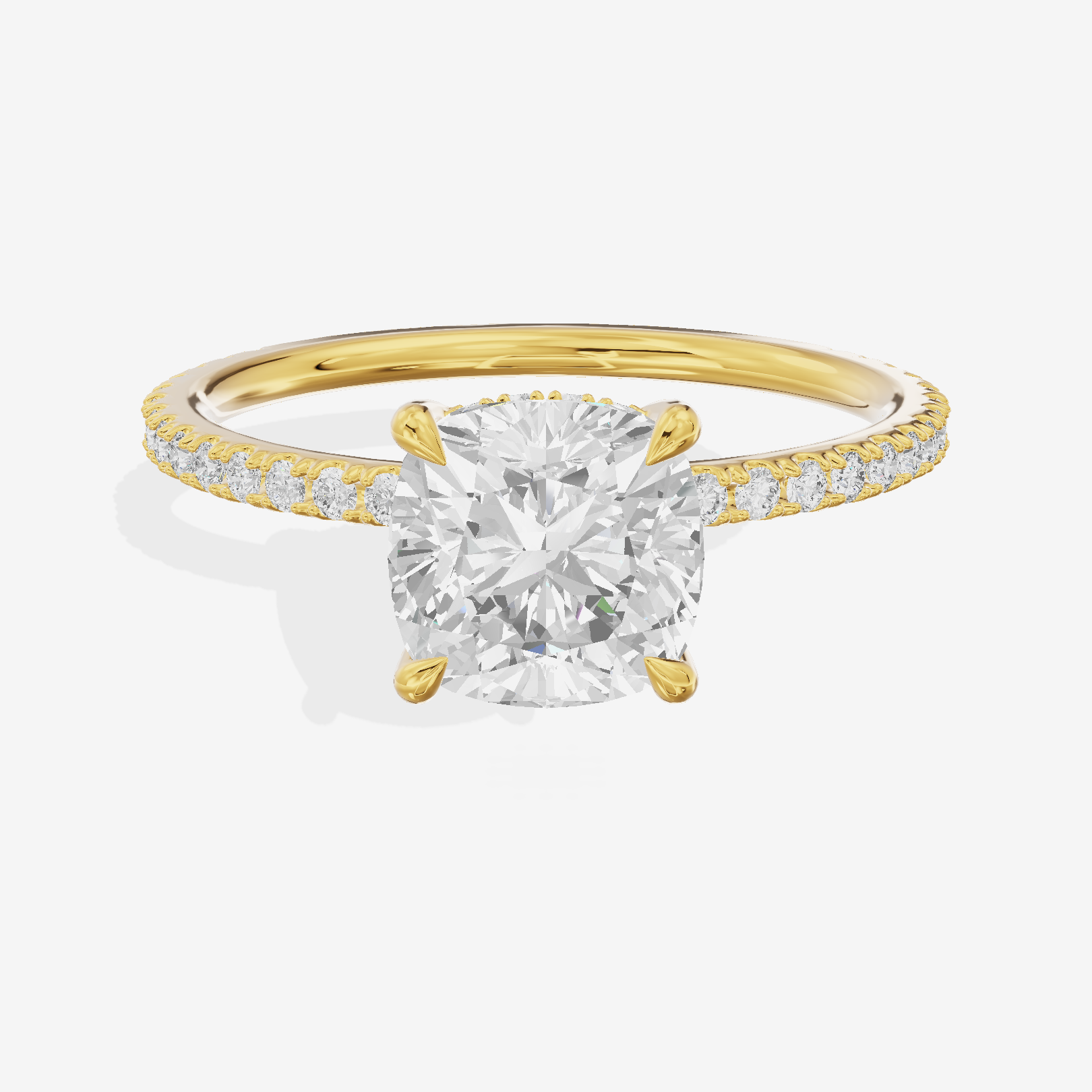 Promezza Pavé Cushion Engagement Ring (1/4 ct. tw.) in 14K Yellow Gold