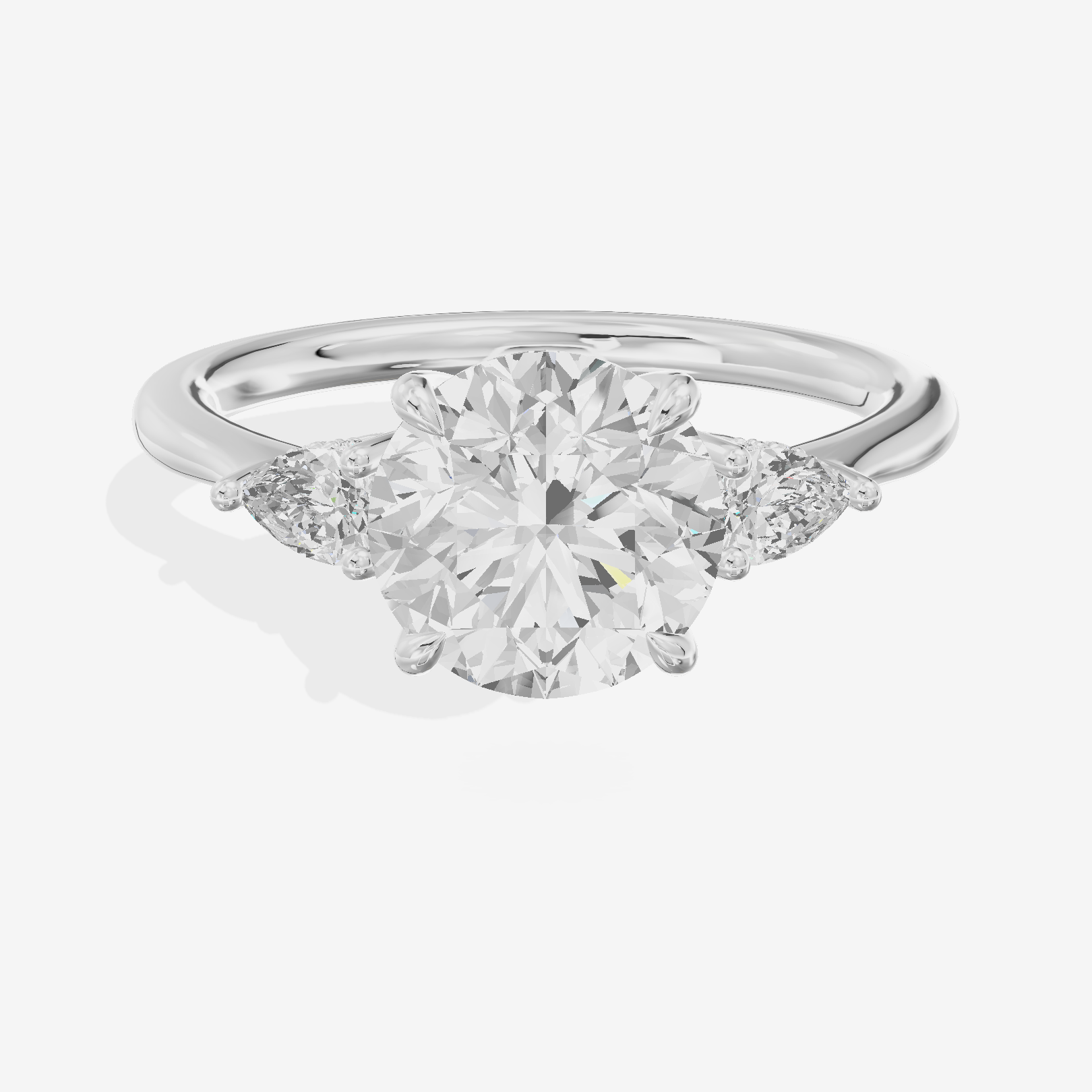 Petite Vowsae Three Stone Round Engagement Ring (1/4 ct. tw.) in Platinum