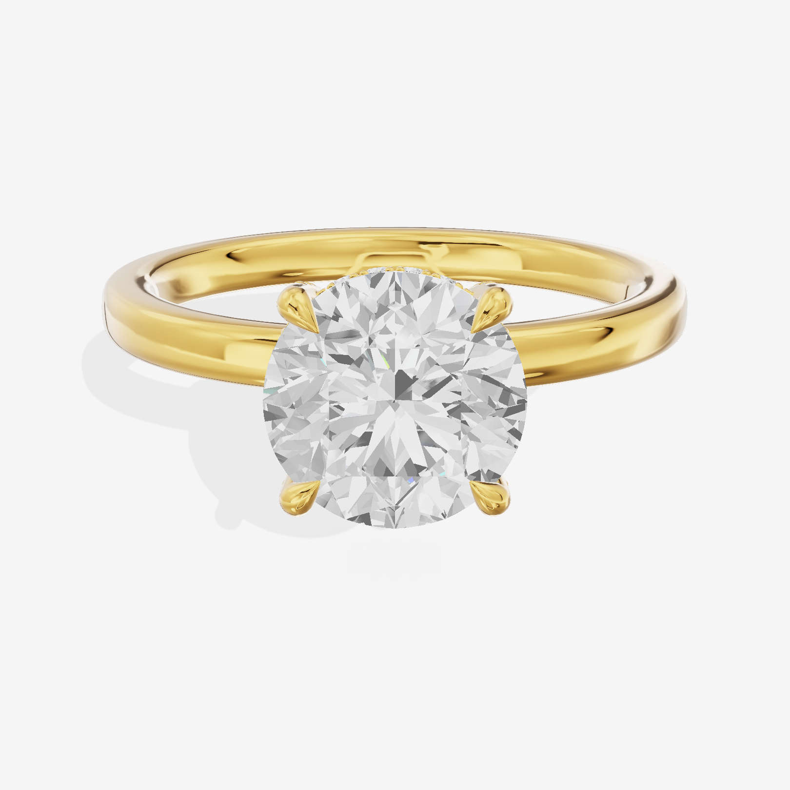 Whispered Halcyon Round Engagement Ring with Side Stones (1/6 ct. tw.) in 14K Yellow Gold