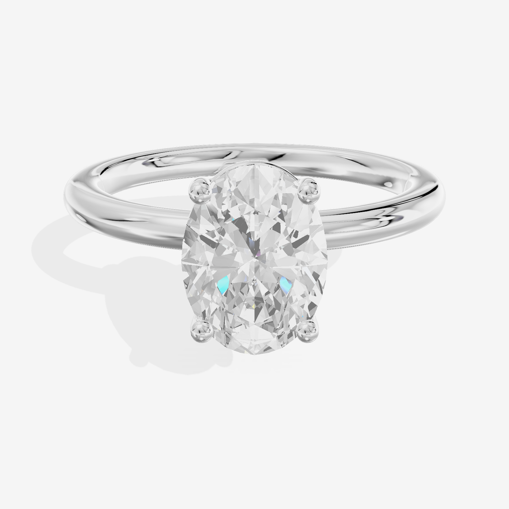 Tender 2mm Oval Solitaire Engagement Ring in 14K White Gold