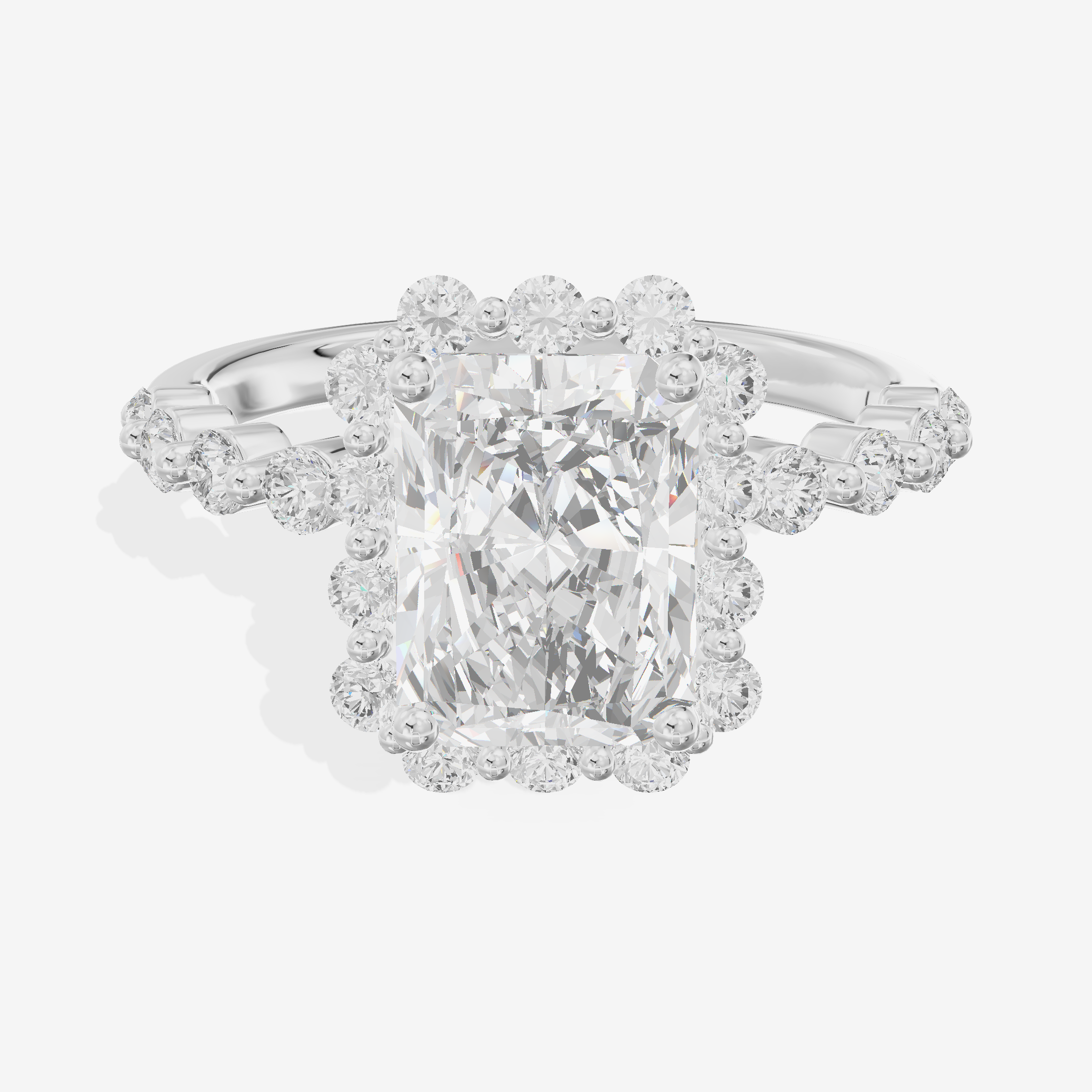 Vowsae Halo Radiant Engagement Ring (1/5 ct. tw.) in Platinum