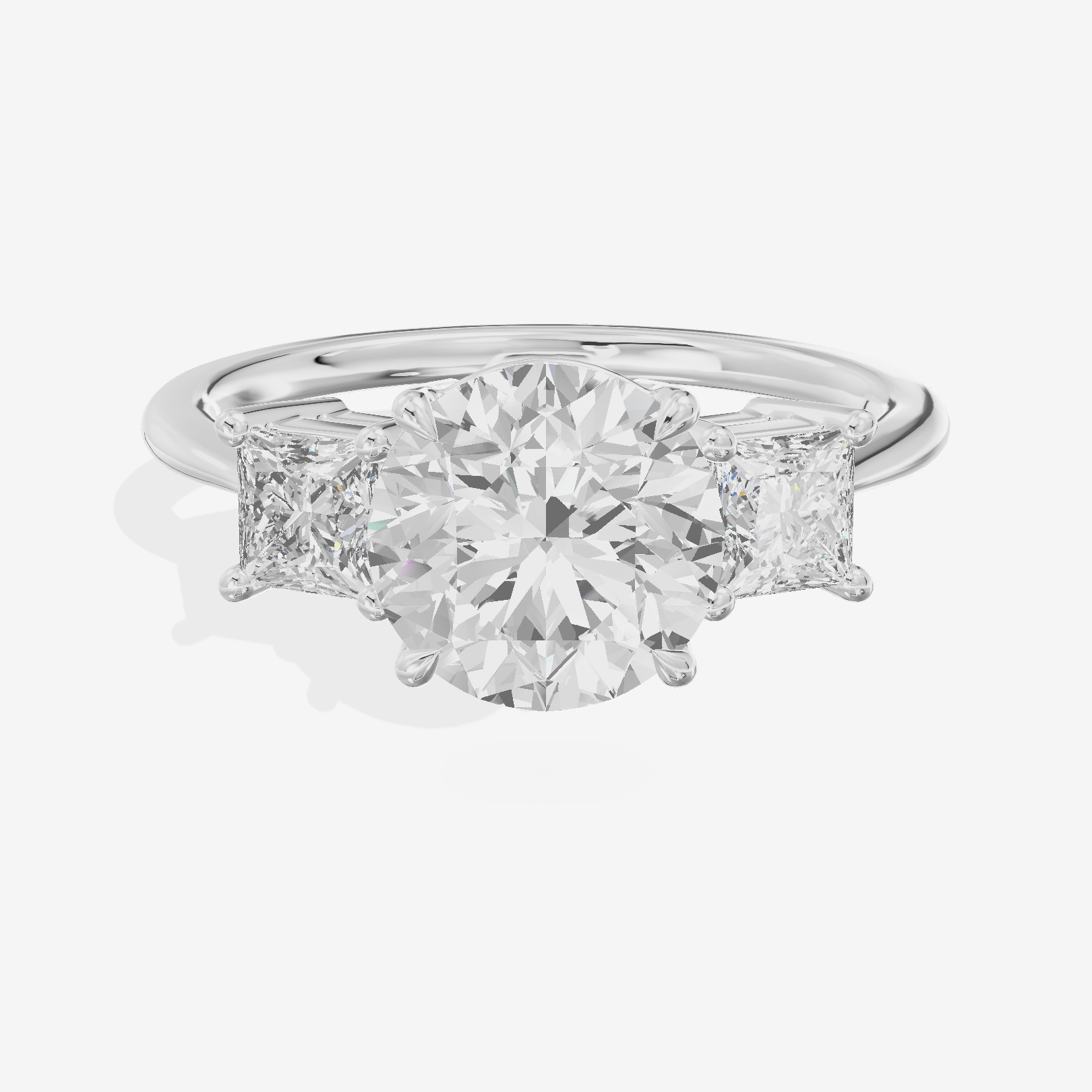 Royal Coeurine Three Stone Round Engagement Ring (1/2 ct. tw.) in Platinum