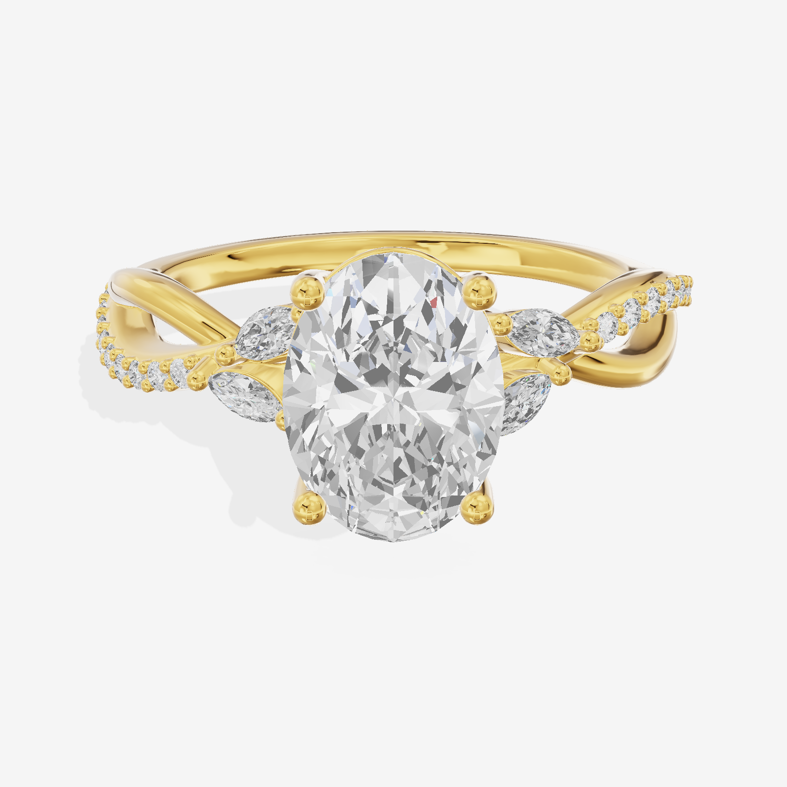 Petite Twine Oval Twisted Engagement Ring (1/5 ct. tw.) in 18K Yellow Gold