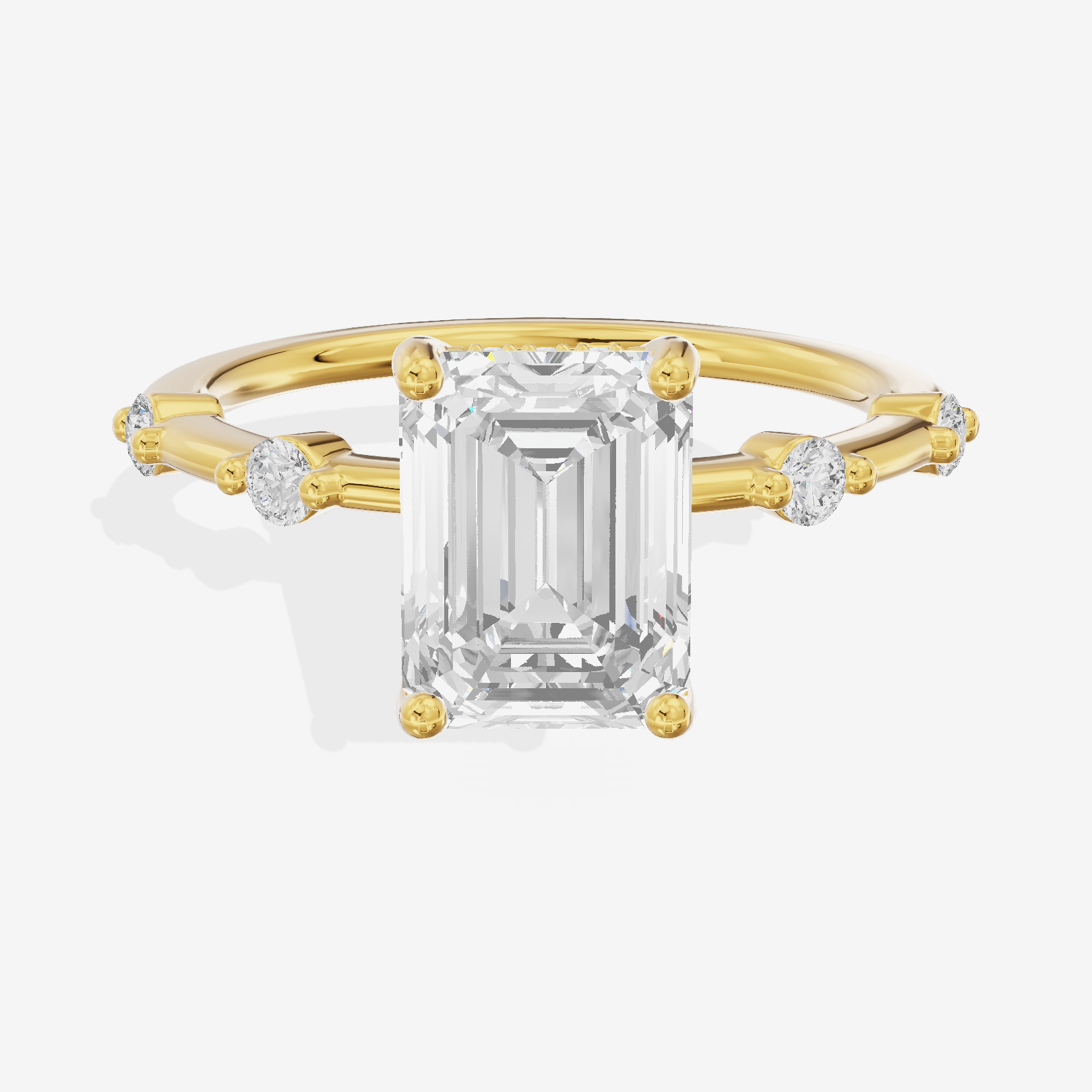 Selenia Emerald Hidden Halo Engagement Ring (1/6 ct. tw.) in 14K Yellow Gold